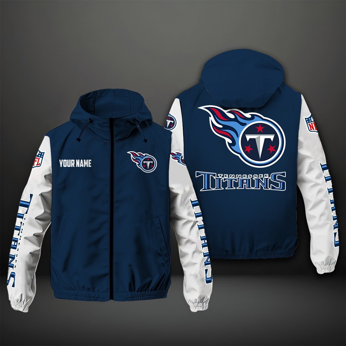 Tennessee Titans NFL Personalized Windbreaker Jacket For Fan
