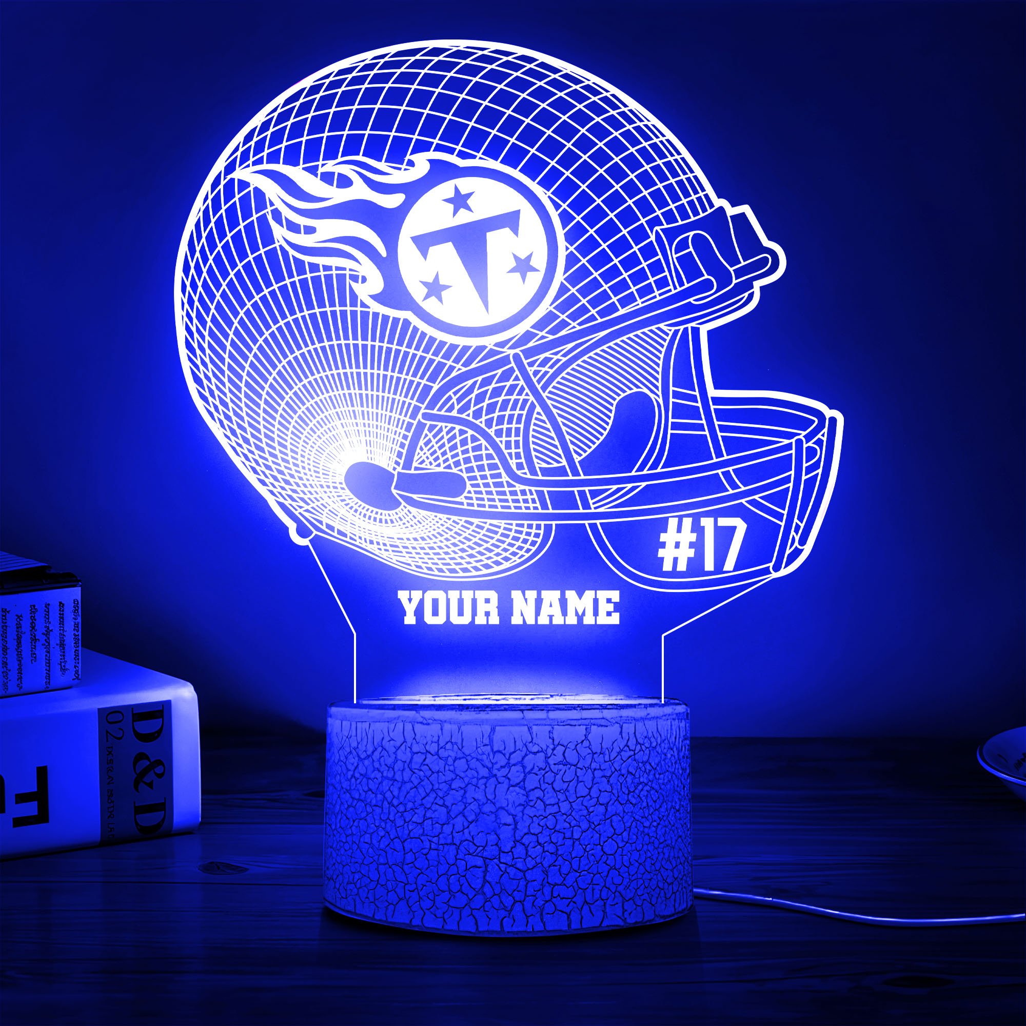 Tennessee Titans Team 3D Led Lamp Custom Name And Year, Sport Lamp, Home Decor 