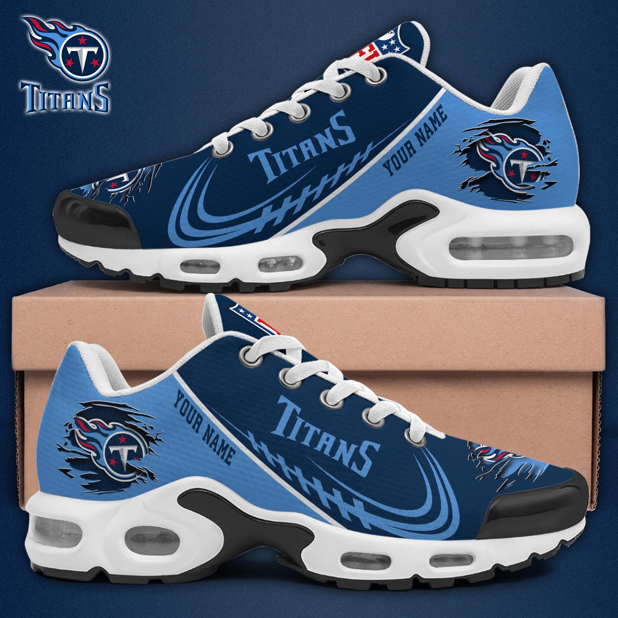 Tennessee Titans TN Shoes 2025 Version Custom Name, Sport Shoes For Fan, Fan Gifts