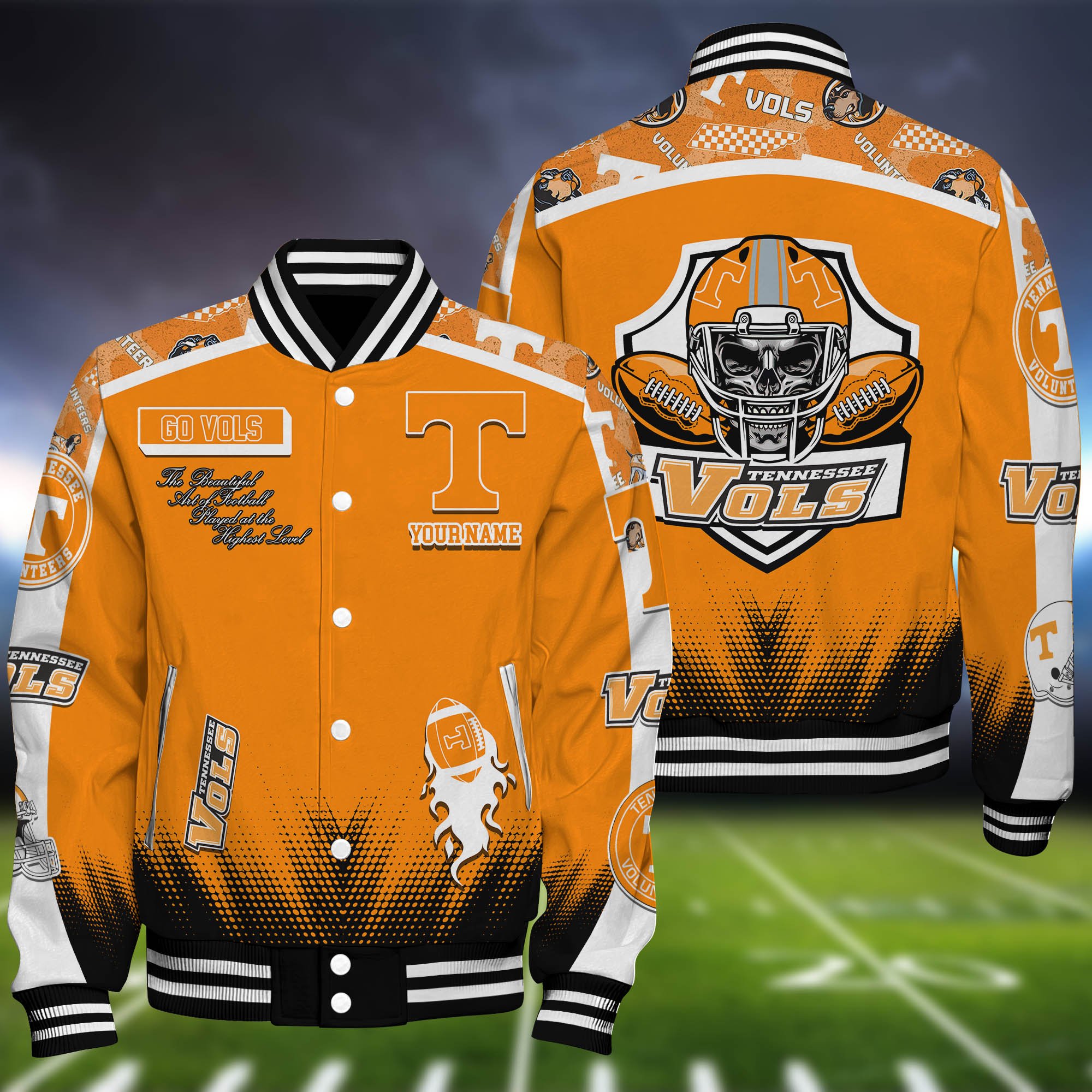 Tennessee Volunteers Baseball Jacket Personalized Your Name, Jackets For Sport Fans 