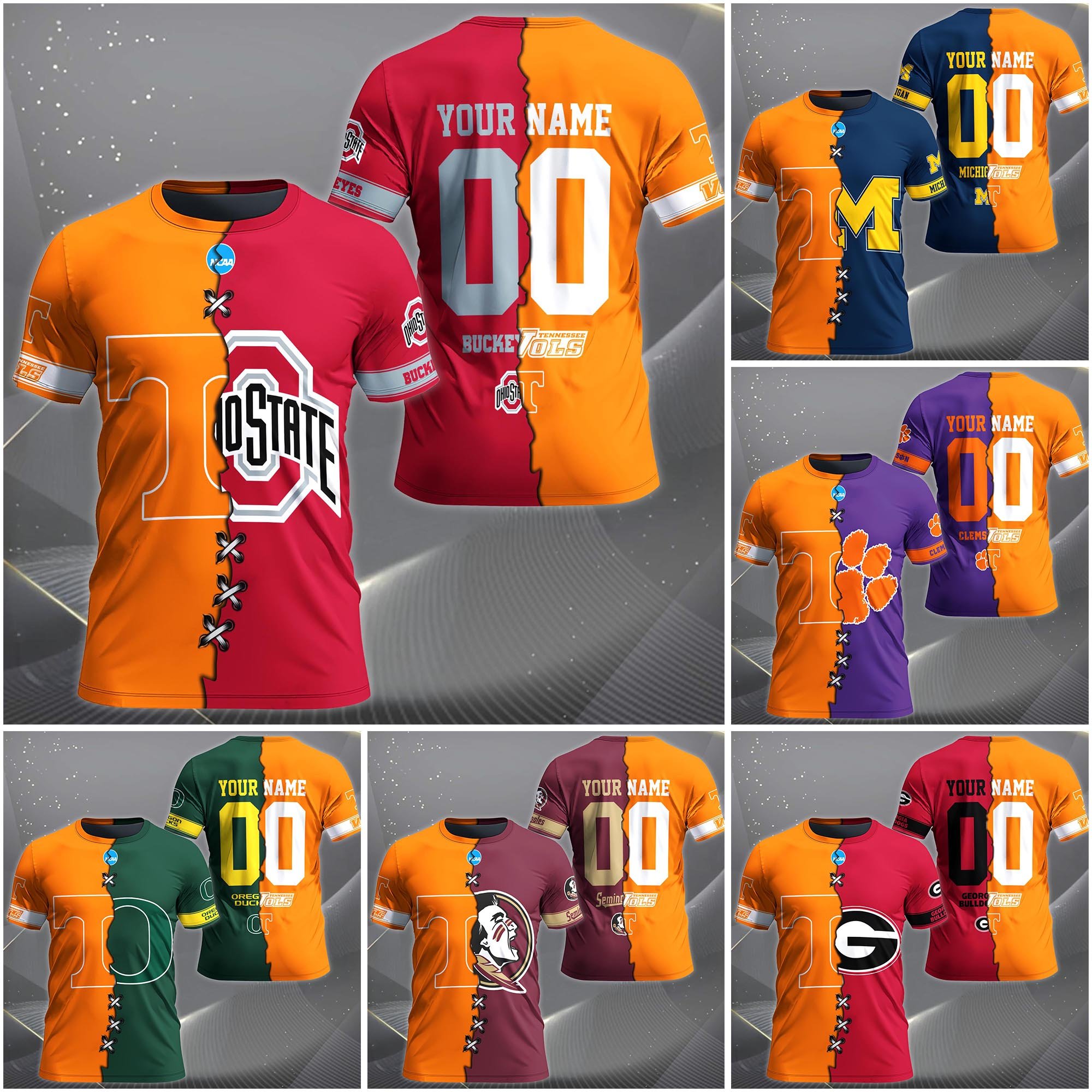 Tennessee Volunteers House Divided T-Shirt Custom Name 2025 Version, Year And Team, Sport Shirts For Fan