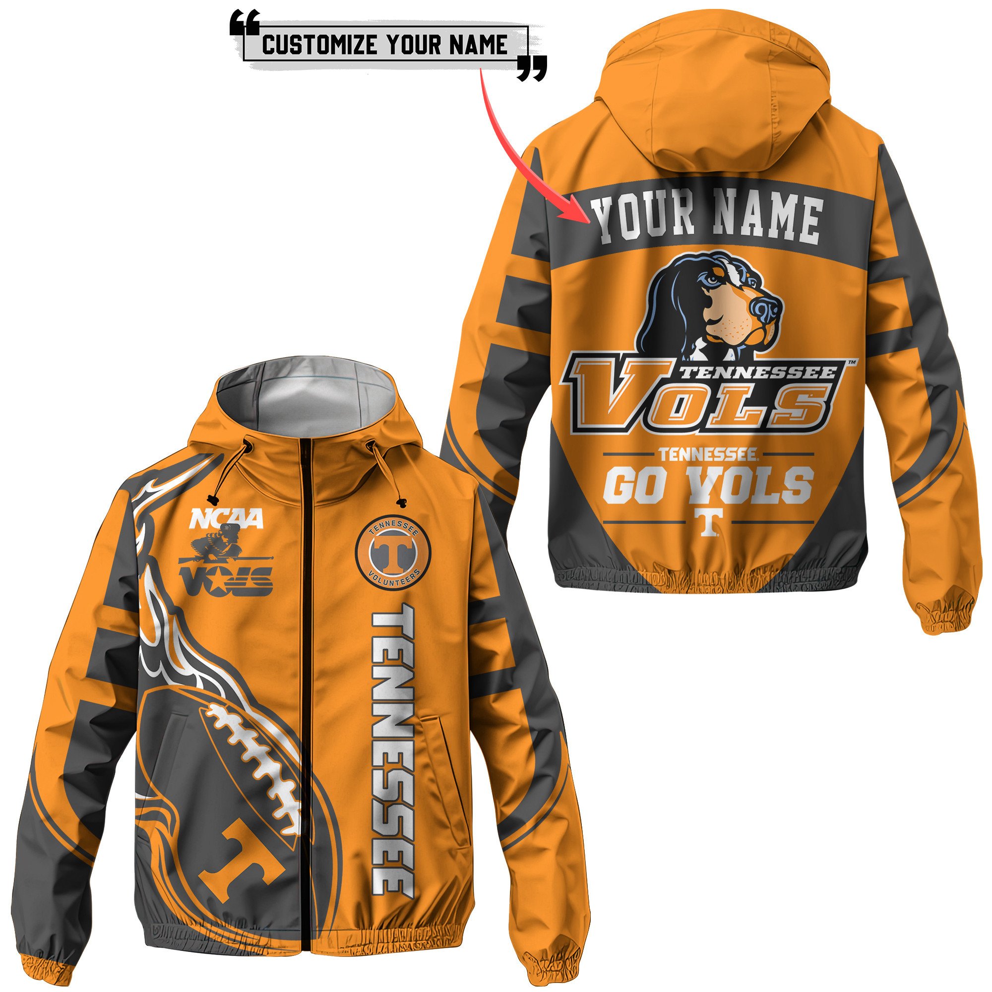 Tennessee Volunteers NCAA Windbreaker Outdoor Jacket