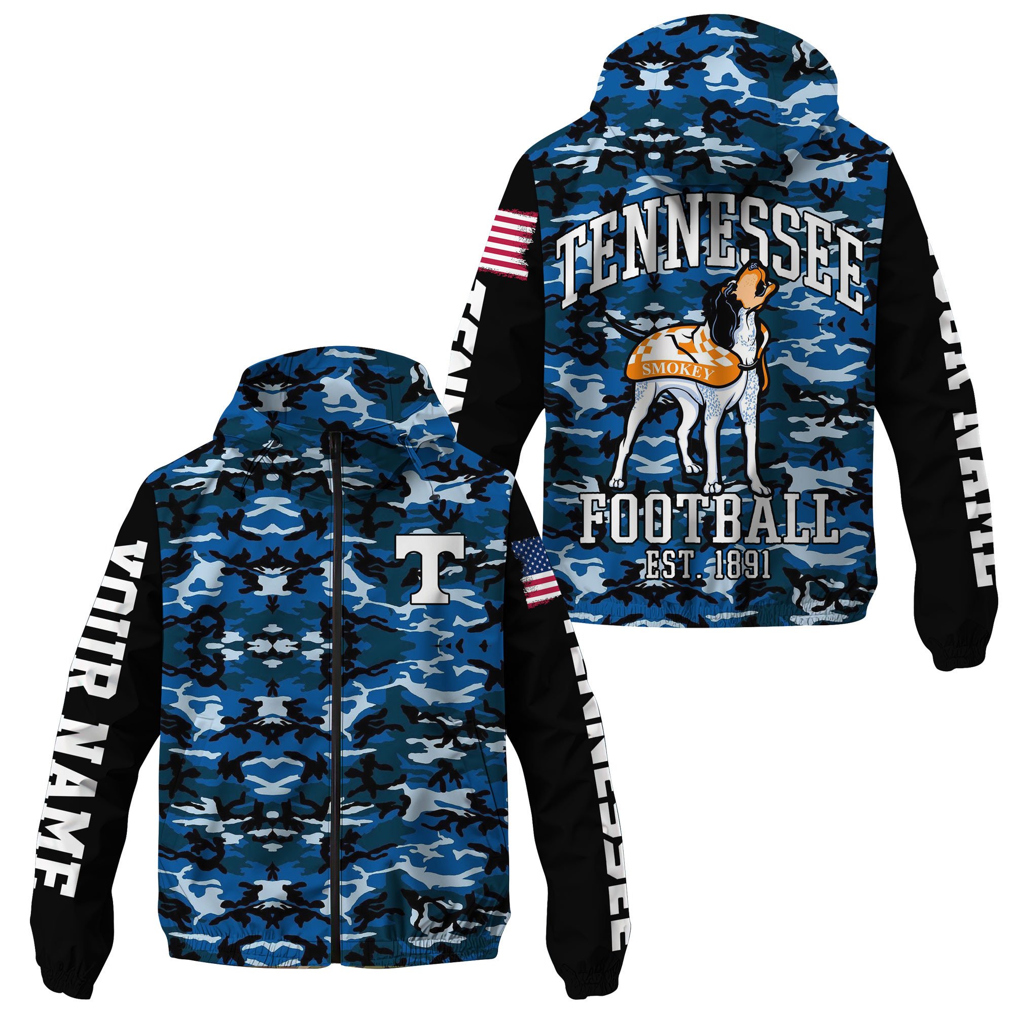 Tennessee Volunteers NCAA Windbreaker Outdoor Jacket