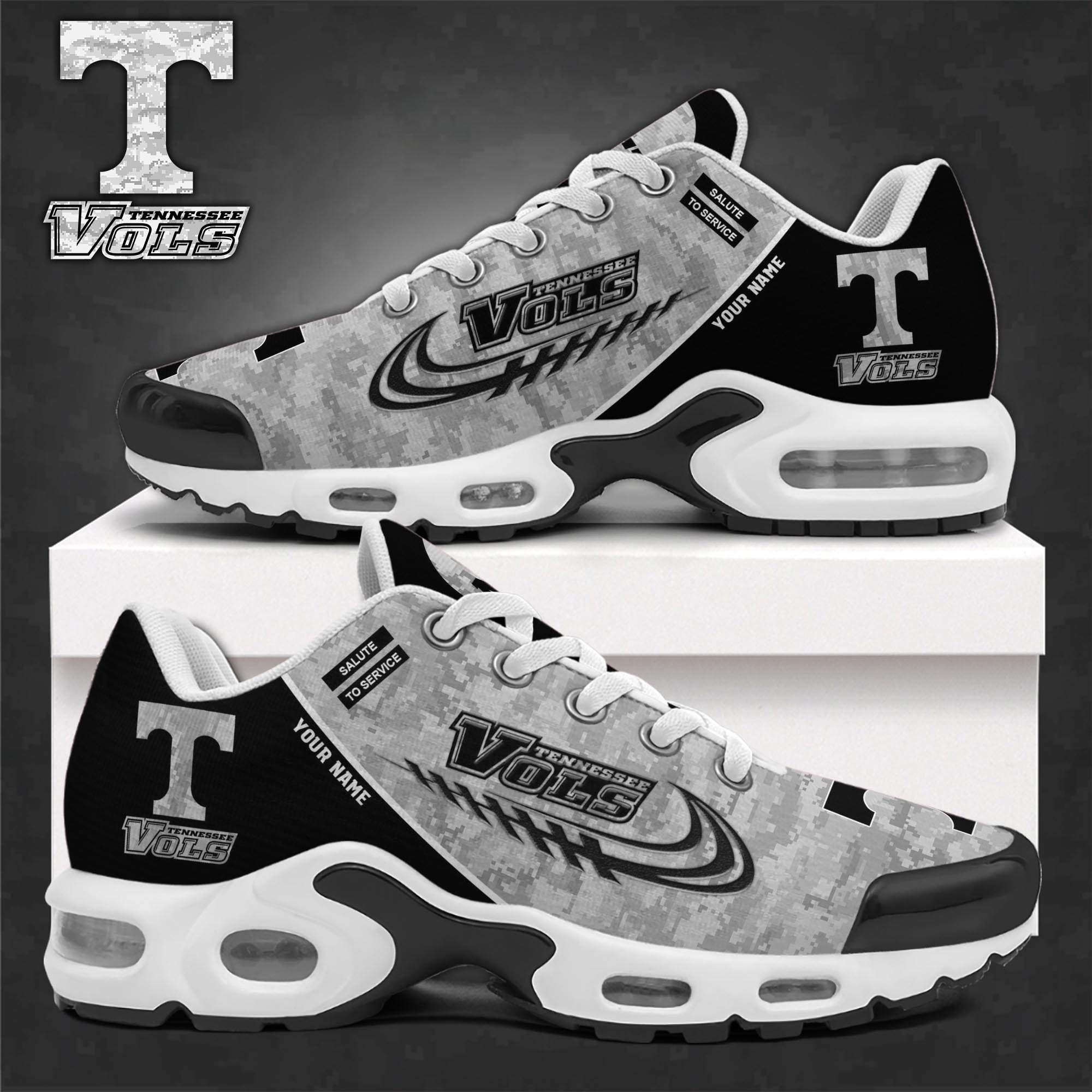 Tennessee Volunteers TN Shoes 2025 Version Custom Name, Camouflage Shoes For Sport Fans, Fan Gifts
