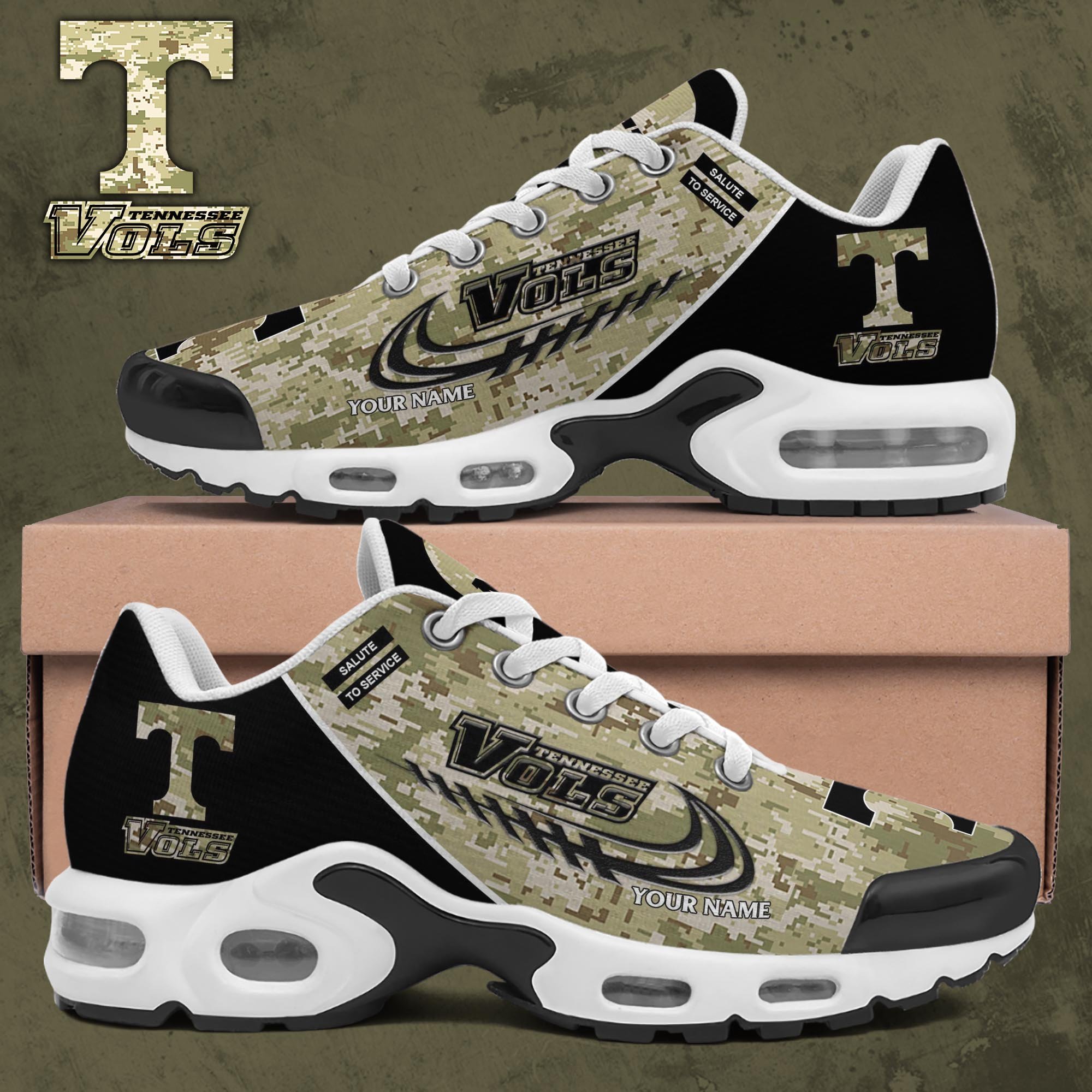 Tennessee Volunteers TN Shoes 2025 Version Custom Name, Camouflage Shoes, Gifts For Football Lovers