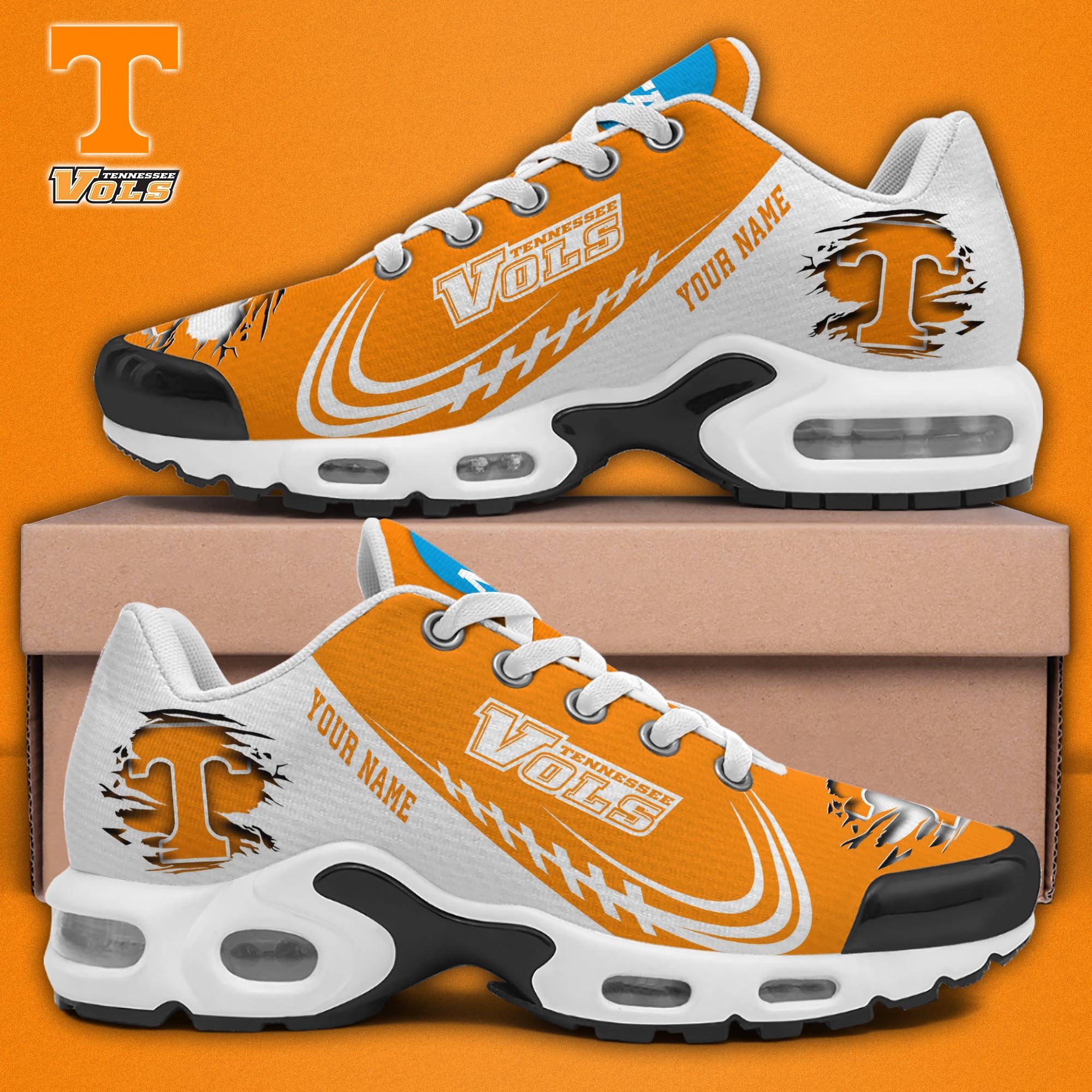Tennessee Volunteers TN Shoes 2025 Version Custom Name, Sport Shoes For Fan, Fan Gifts