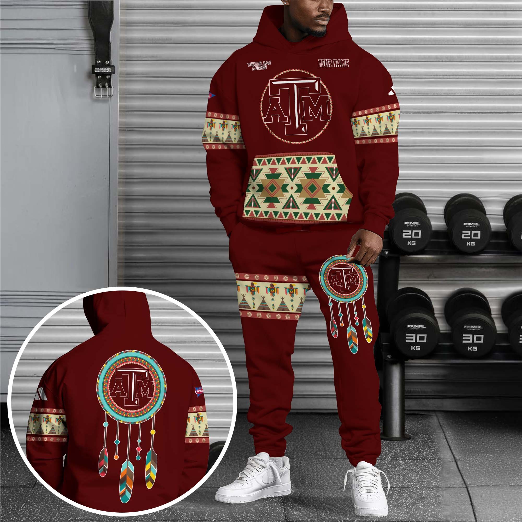 Texas #038M Ggies Hoodie Sweatpants Set Custom Your Name, Sport Hoodie Sweatpants Set, Sport Gifts For Fan