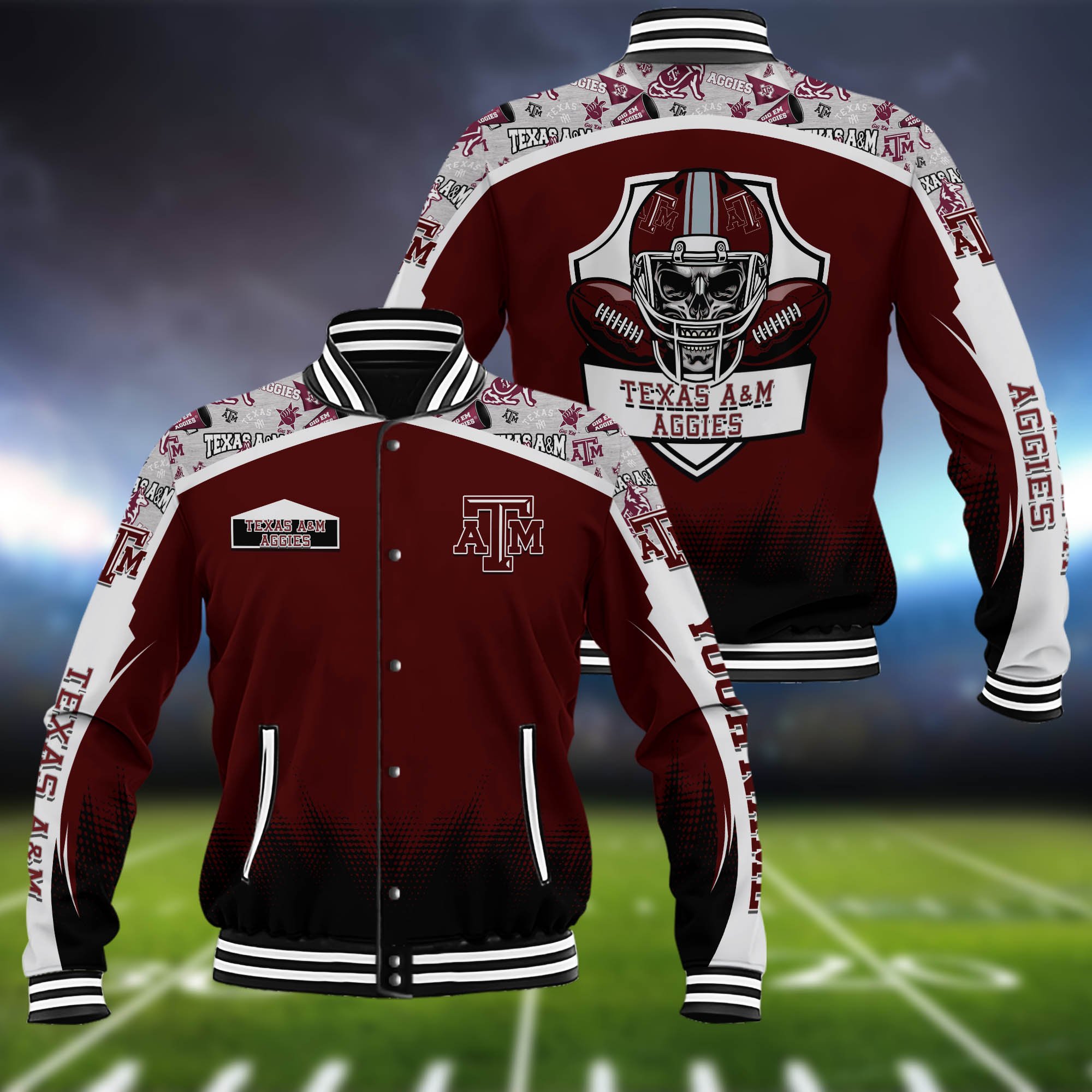 Texas A#038M Aggies Baseball Jacket Custom Name, Sport Team Jacket, Sport Gifts 