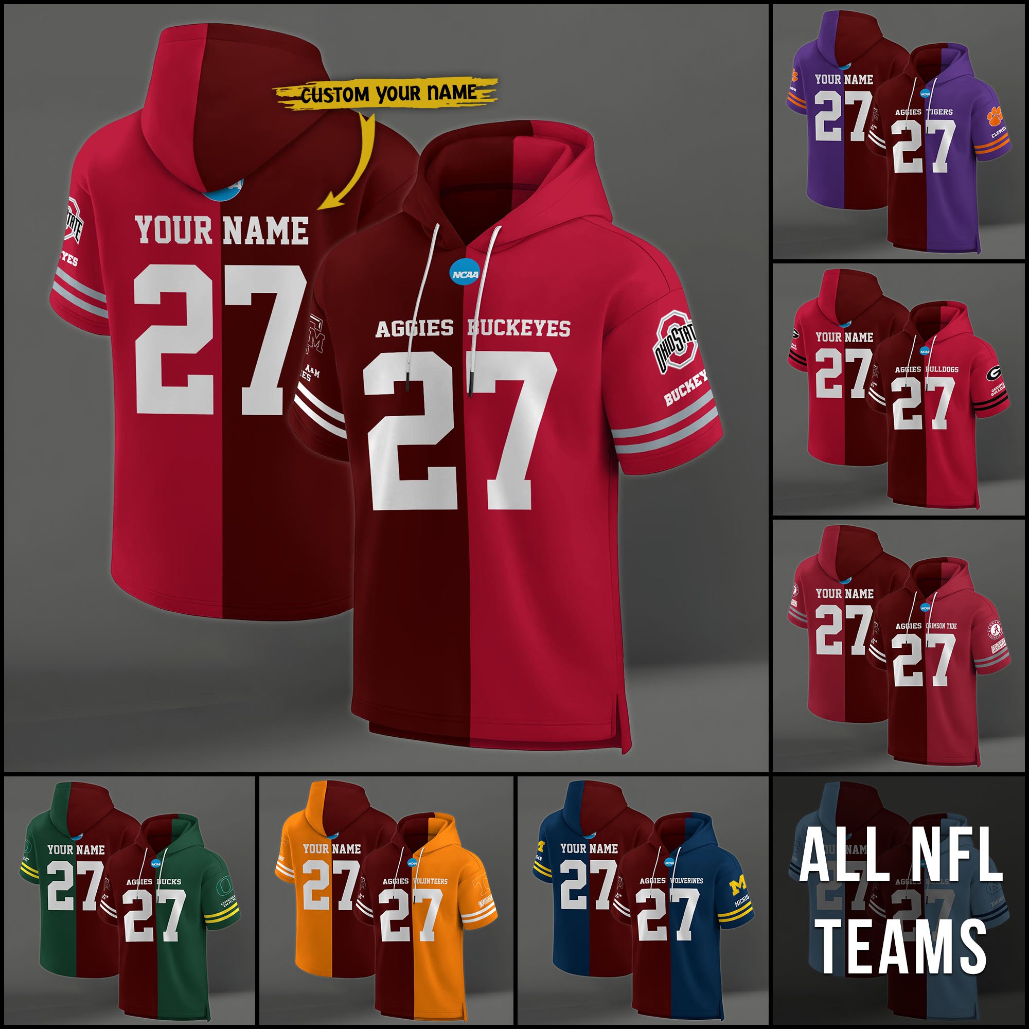 Texas A#038M Aggies House Divided Hoodie Custom Name, Number And Team, Hoodie For Football Fans