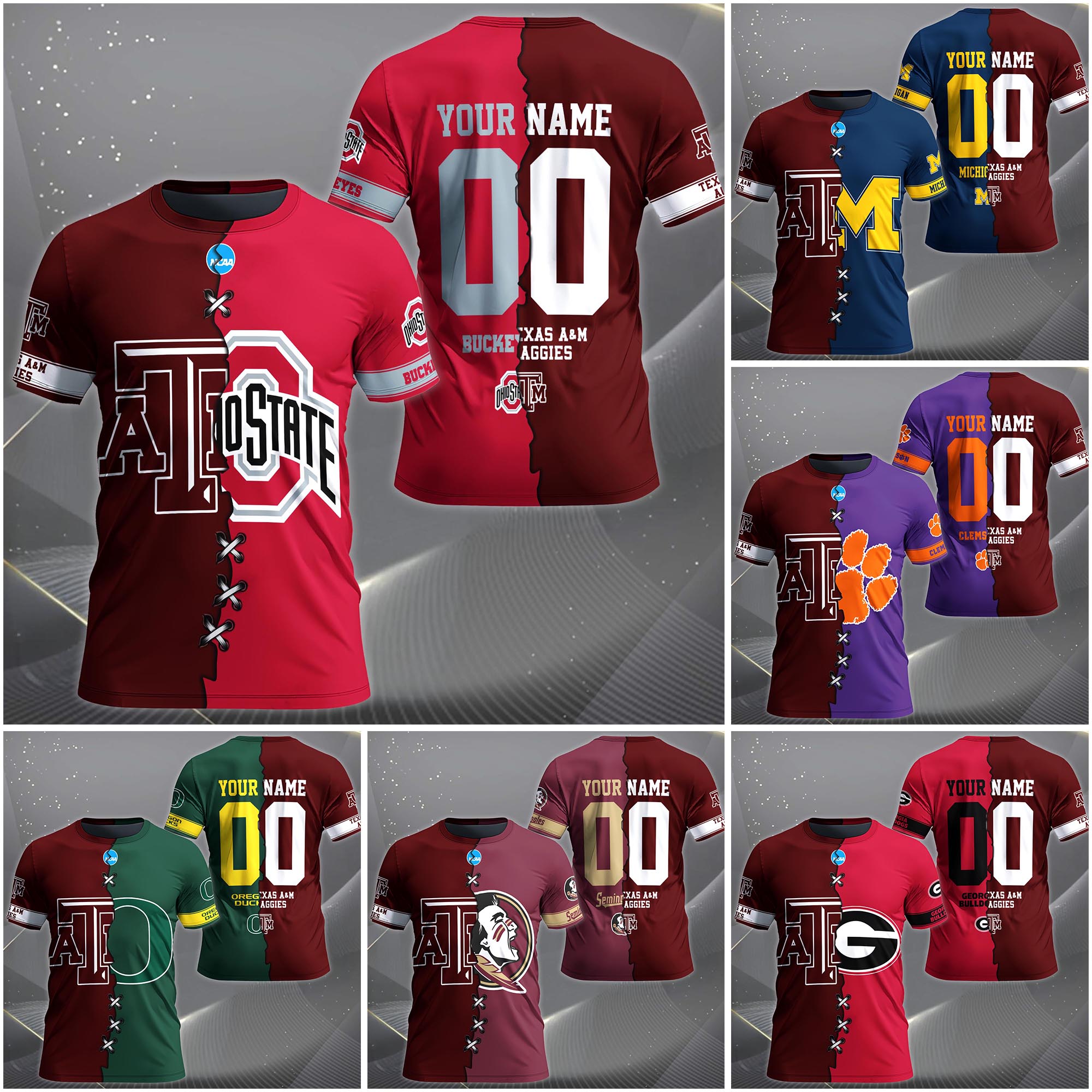 Texas A#038M Aggies House Divided T-Shirt Custom Name 2025 Version, Year And Team, Sport Shirts For Fan