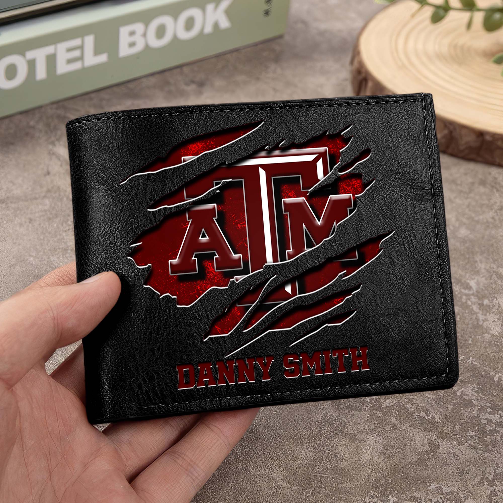Texas A#038M Aggies Men Wallet Custom Your Name, Football Team Men Wallet For Fans, Gifts For Football Lovers