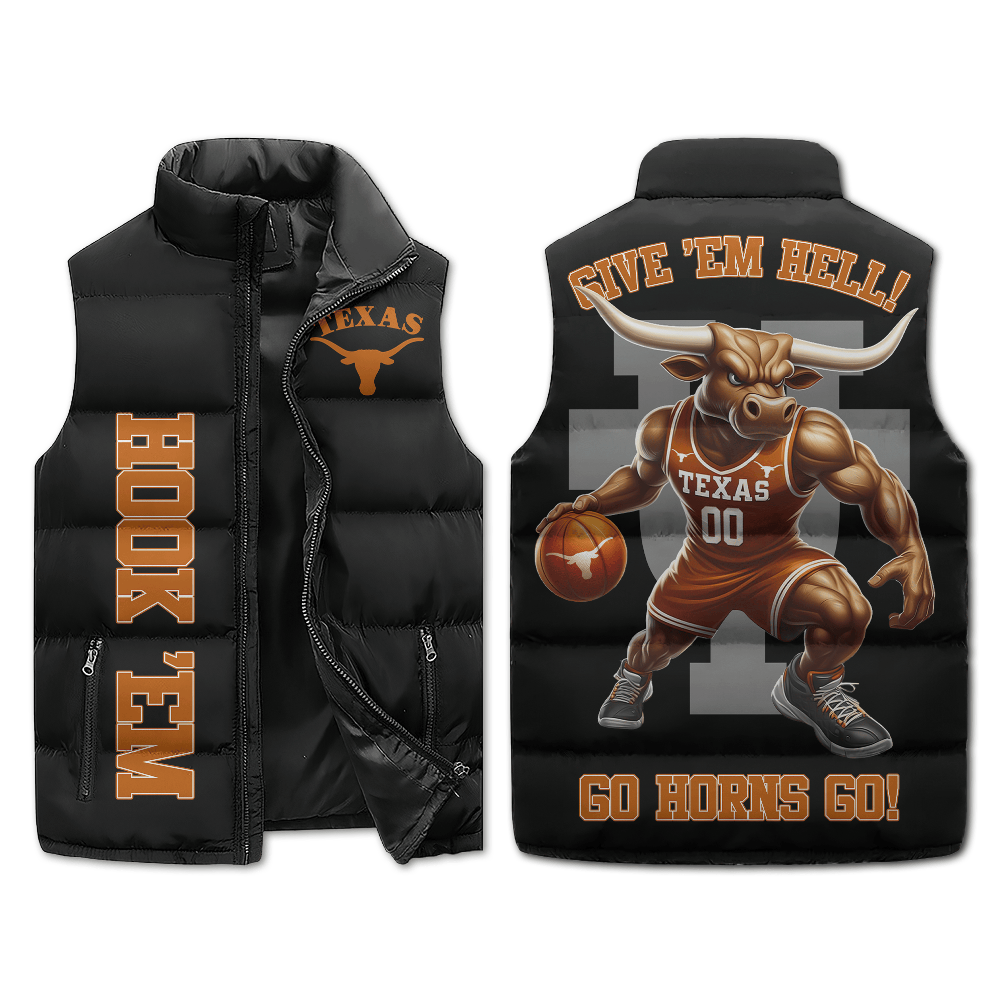 Texas Longhorns NCAA Sleeveless Puffer Jacket