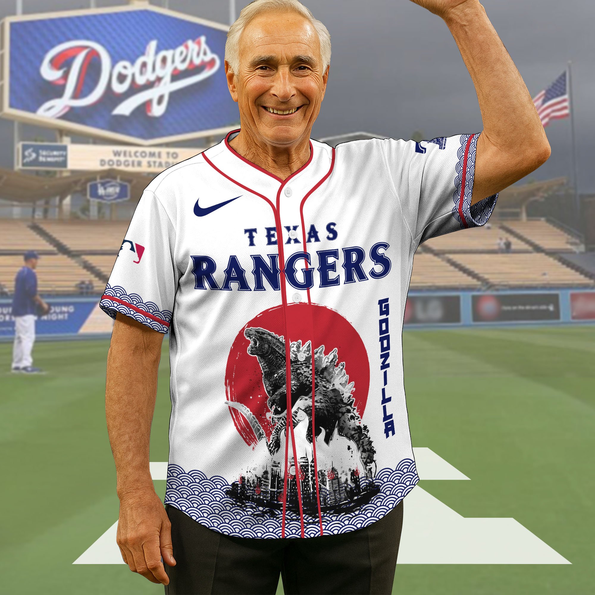 Texas Rangers Baseball Shirt X Godzilla, Baseball Jersey Editions Limited 2025, Sport Team Shirts, Sport Gifts