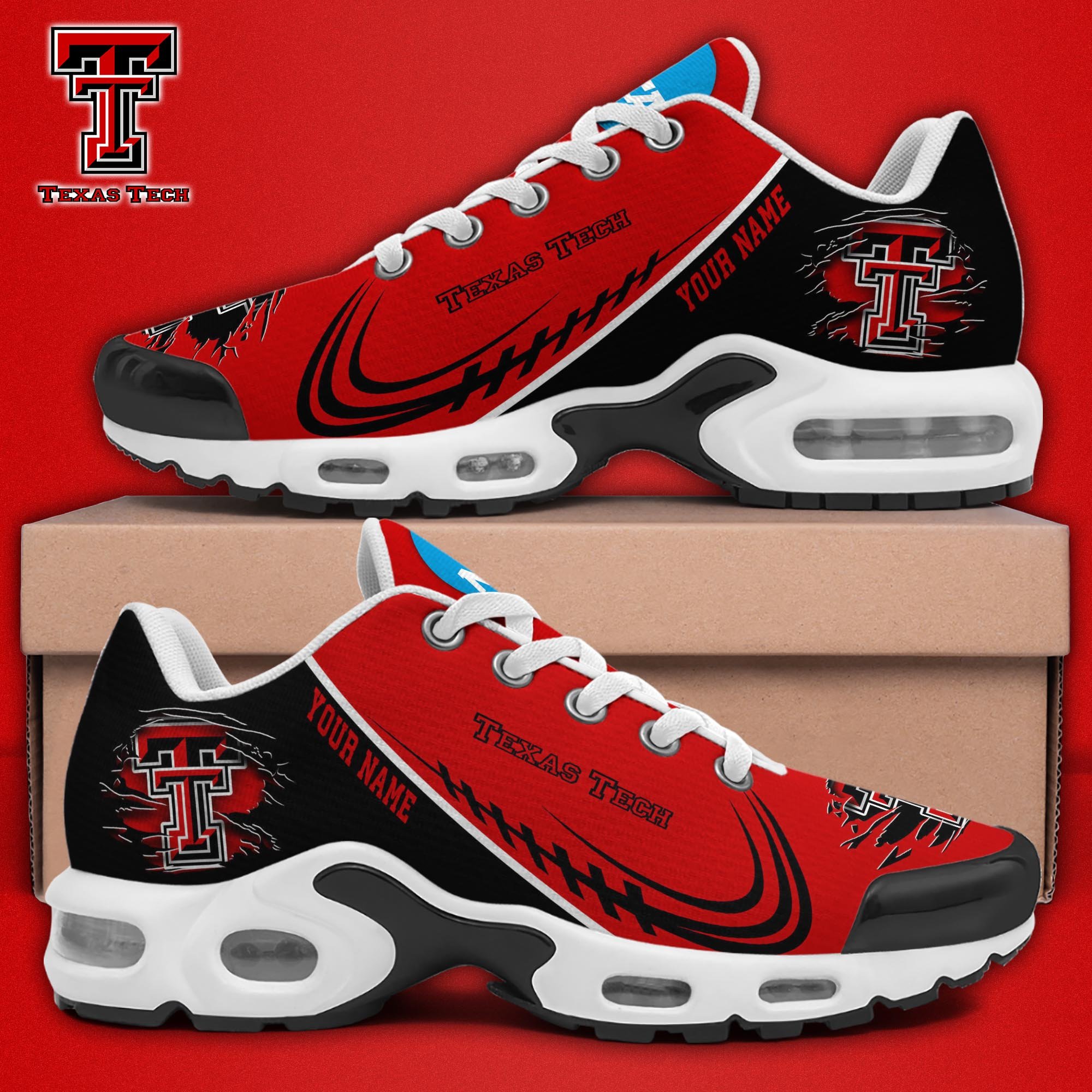 Texas Tech Red Raiders TN Shoes 2025 Version Custom Name, Sport Shoes For Fan, Fan Gifts