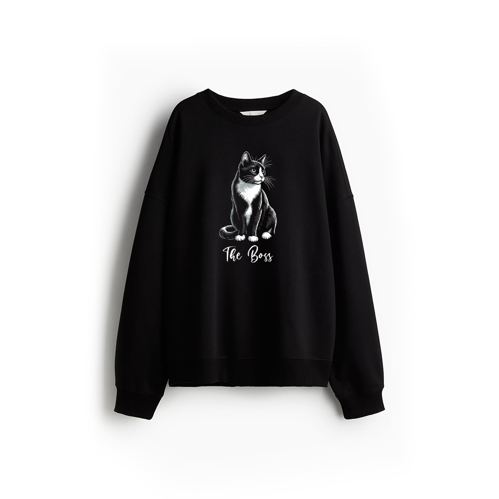 The Boss Tuxedo Cat Lover Kitten Tuxedo Cat Owner Sweatshirt