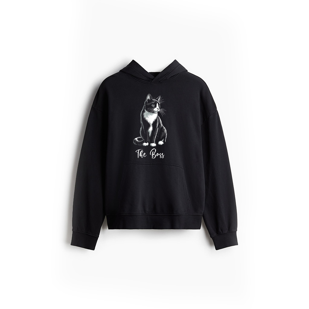 The Boss Tuxedo Cat Lover Kitten Tuxedo Cat Owner Hoodie