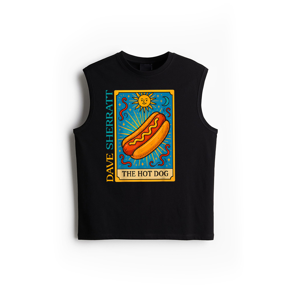 The Hot Dog Tarot Card Funny Foodie Food Lover Bun Lover Tank Top