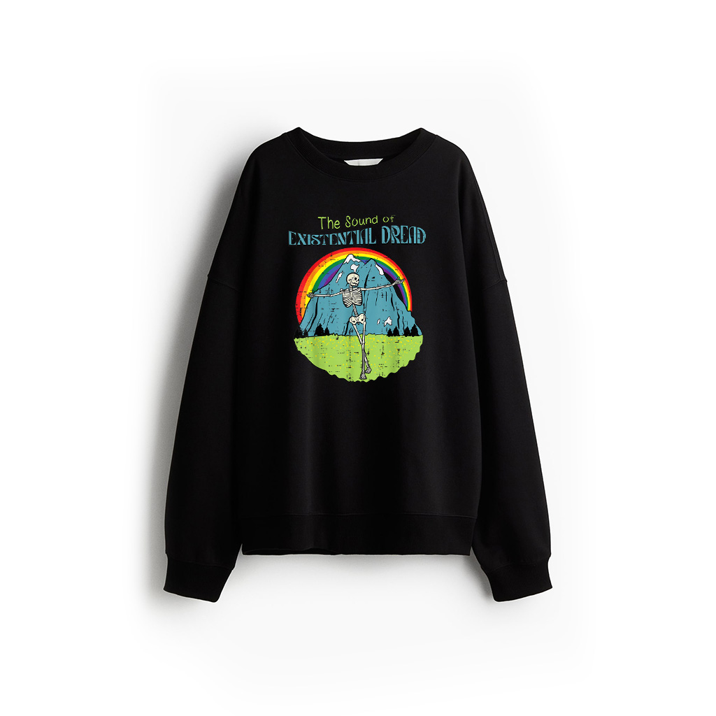 The Sound Of Existential Dread Skeleton Fun Retro Sweatshirt