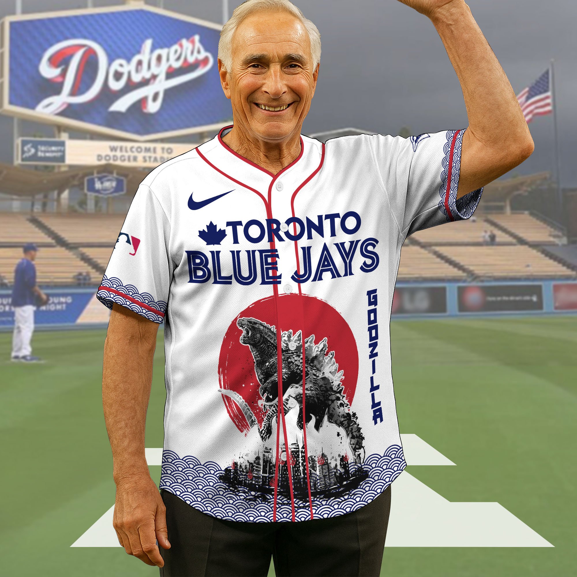 Toronto Blue Jays Baseball Shirt X Godzilla, Baseball Jersey Editions Limited 2025, Sport Team Shirts, Sport Gifts