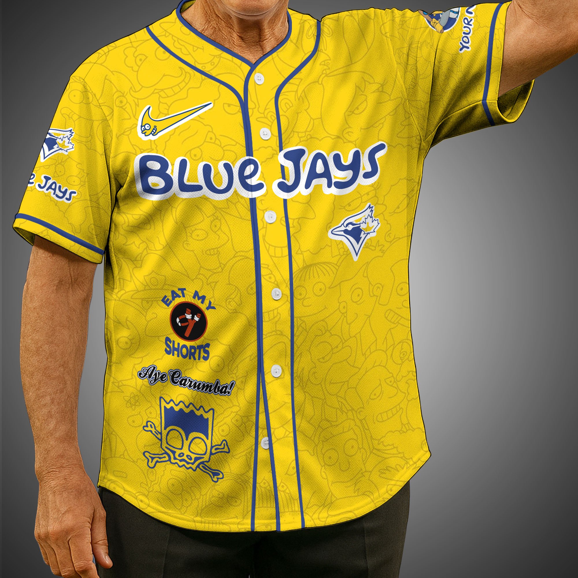 Toronto Blue Jays Baseball Shirt X The Simpsons Custom Name, Baseball Jersey Editions Limited 2025, Sport Gifts