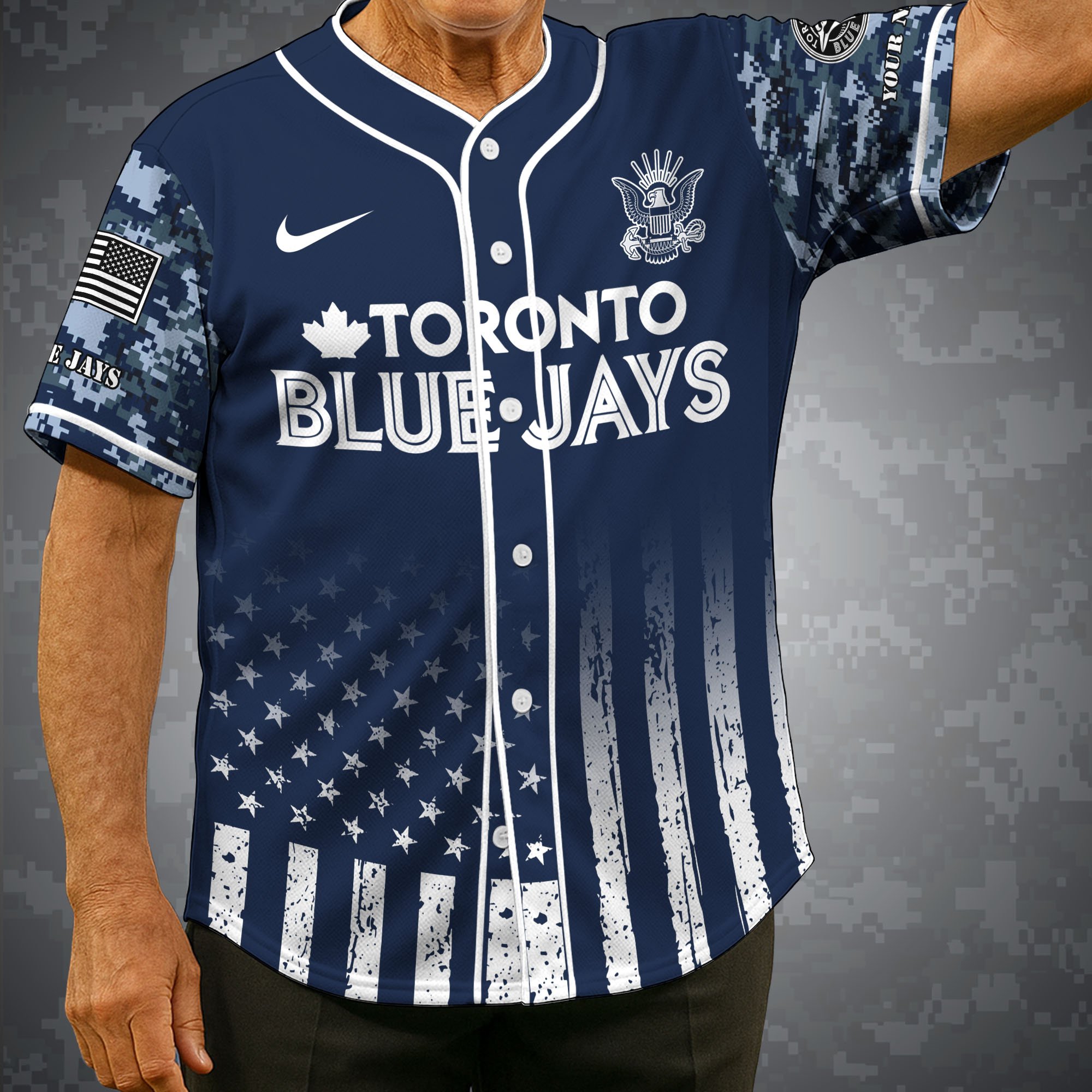 Toronto Blue Jays Baseball Shirt X US Navy Military Appreciation Night Jersey Editions Limited 2025 Custom Name, Sport Shirt For Fan