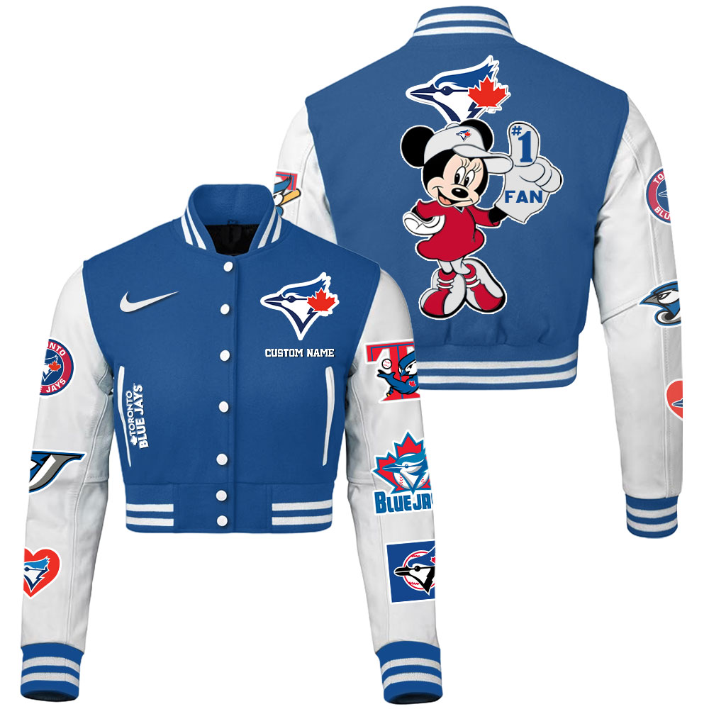 Toronto Blue Jays MLB Style Cropped Baseball Jacket For Fans
