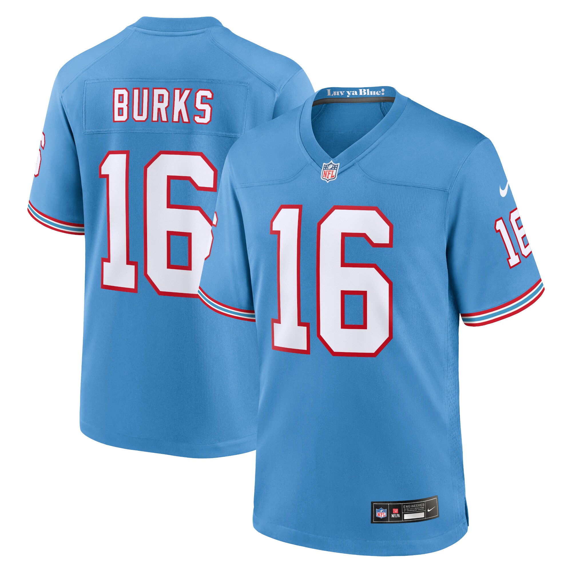 Treylon Burks Tennessee Titans Nike Oilers Throwback Alternate Game Player Jersey   Light Blue