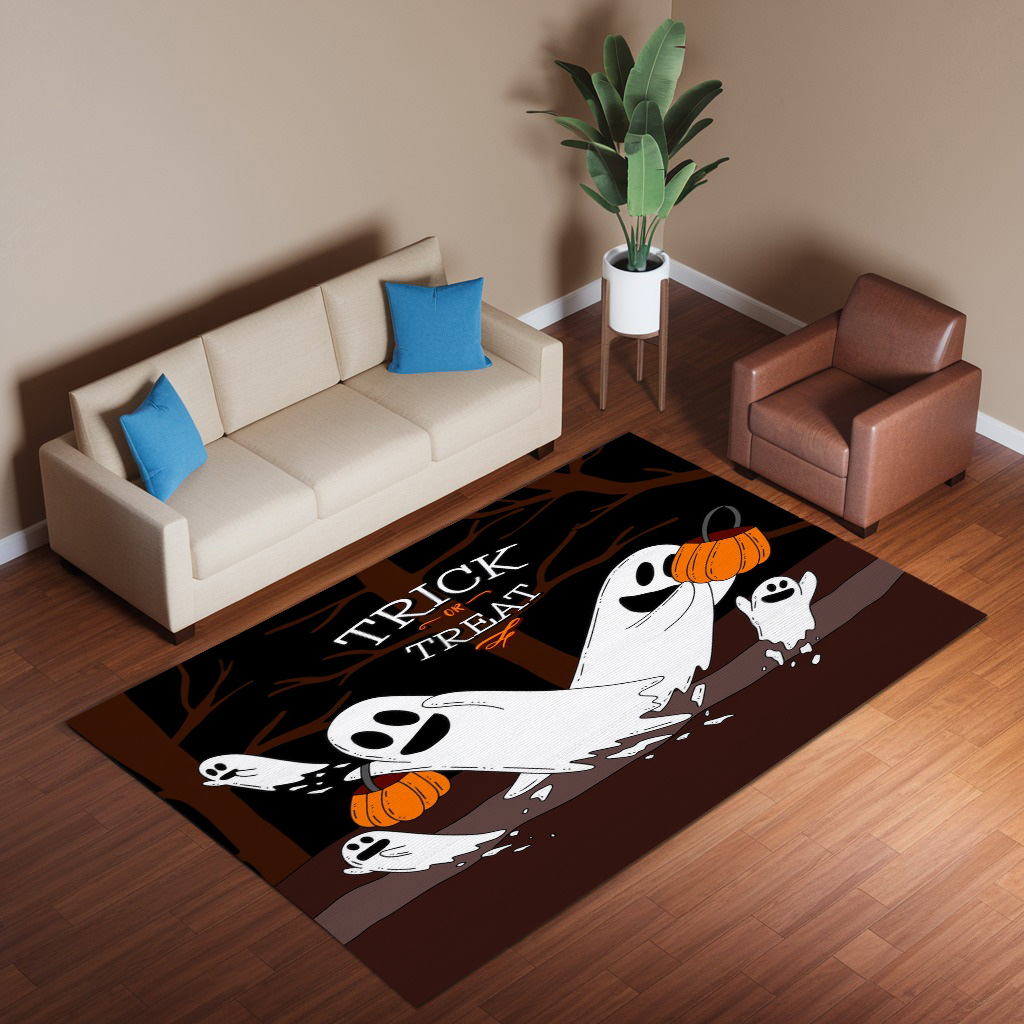 Trick Or Treat With Ghosts Rug