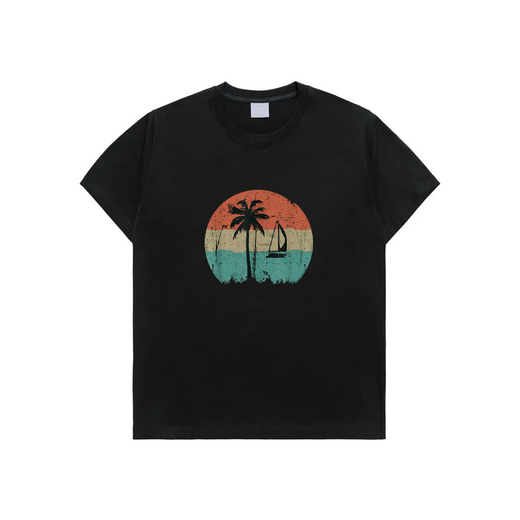 Tropical Beach Palm Trees Vintage Retro 70S 80S Nautical T-Shirt
