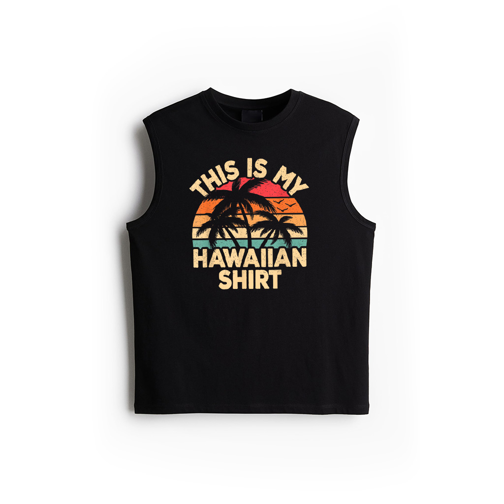 Tropical Hawaii Palm Tree Funny Retro This Is My Hawaiian Tank Top