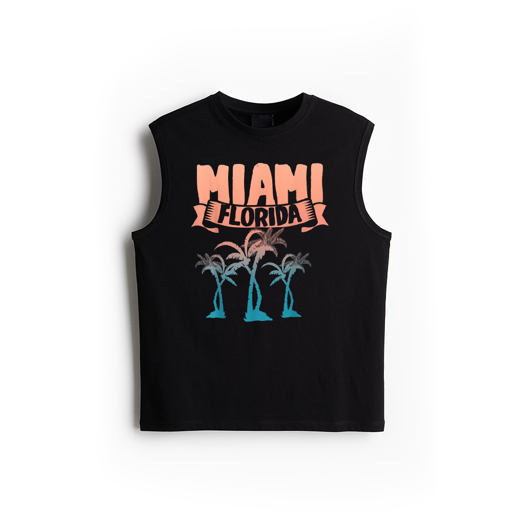 Tropical Summer Vacation Palm Trees Miami Beach Florida Tank Top