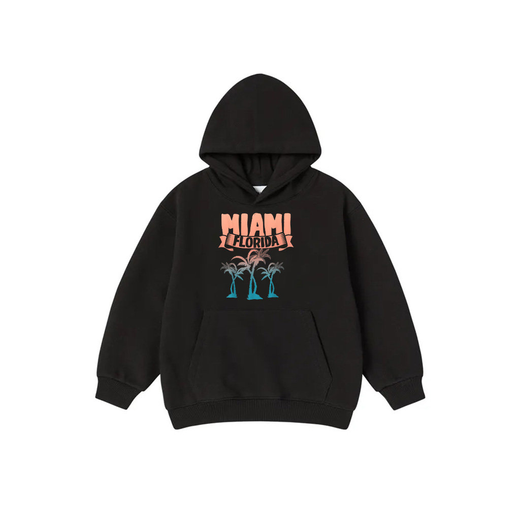 Tropical Summer Vacation Palm Trees Miami Beach Florida Hoodie
