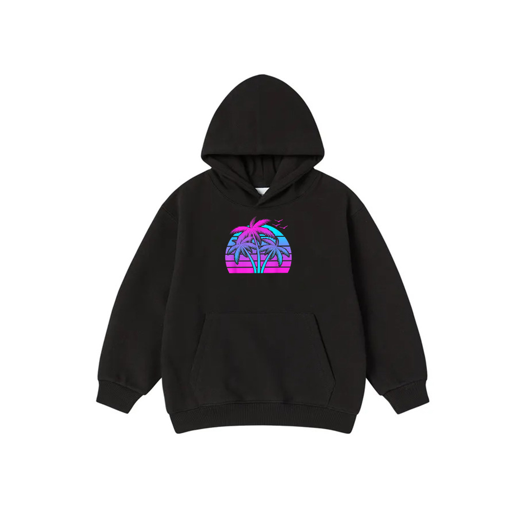 Tropical Vaporwave Hawaiian Palm Tree Hawaii Beach EDM Hoodie