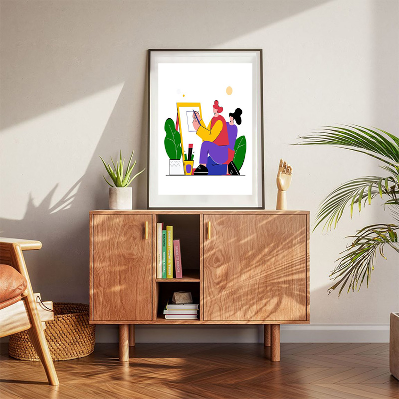 Two Artists Painting Poster