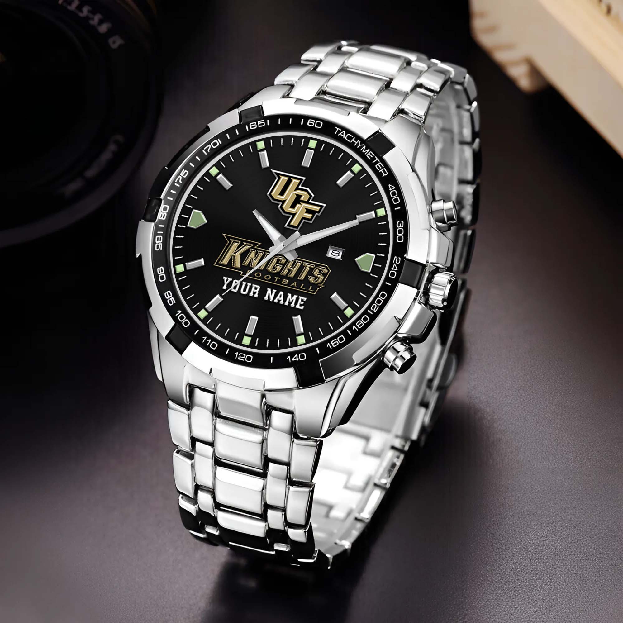 UCF Knights Alloy Men Quartz Watch Custom Your Name, Sport Men Watch, Football Fan Gifts