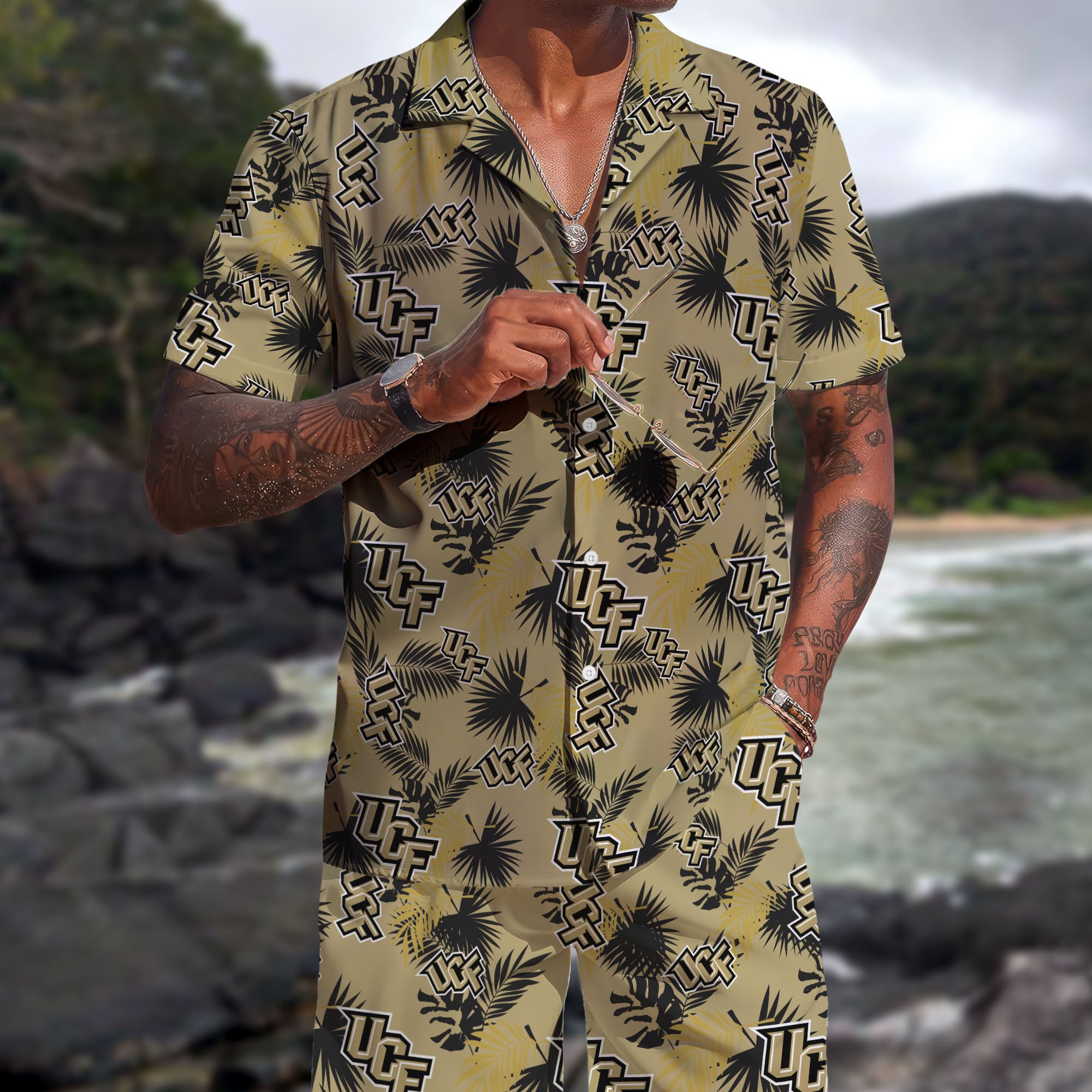 UCF Knights Hawaiian Shorts Set 2025 Version, Hawaiian Shirts, Sports Shorts, Gifts For Fan