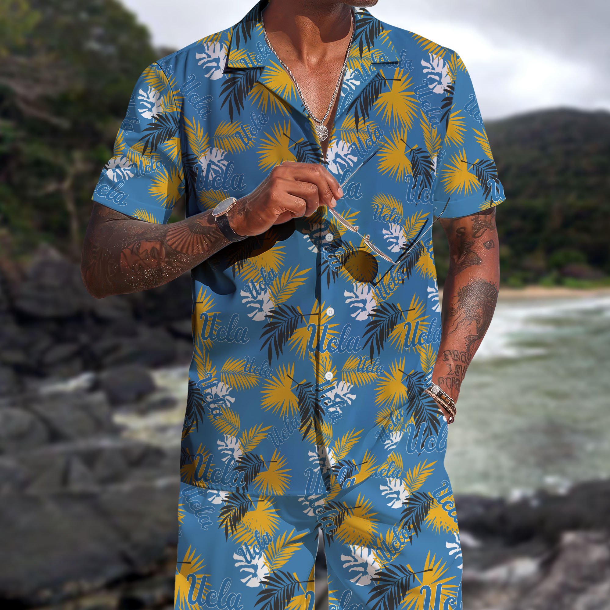 UCLA Bruins Hawaiian Shorts Set 2025 Version, Hawaiian Shirts, Sports Shorts, Gifts For Fan