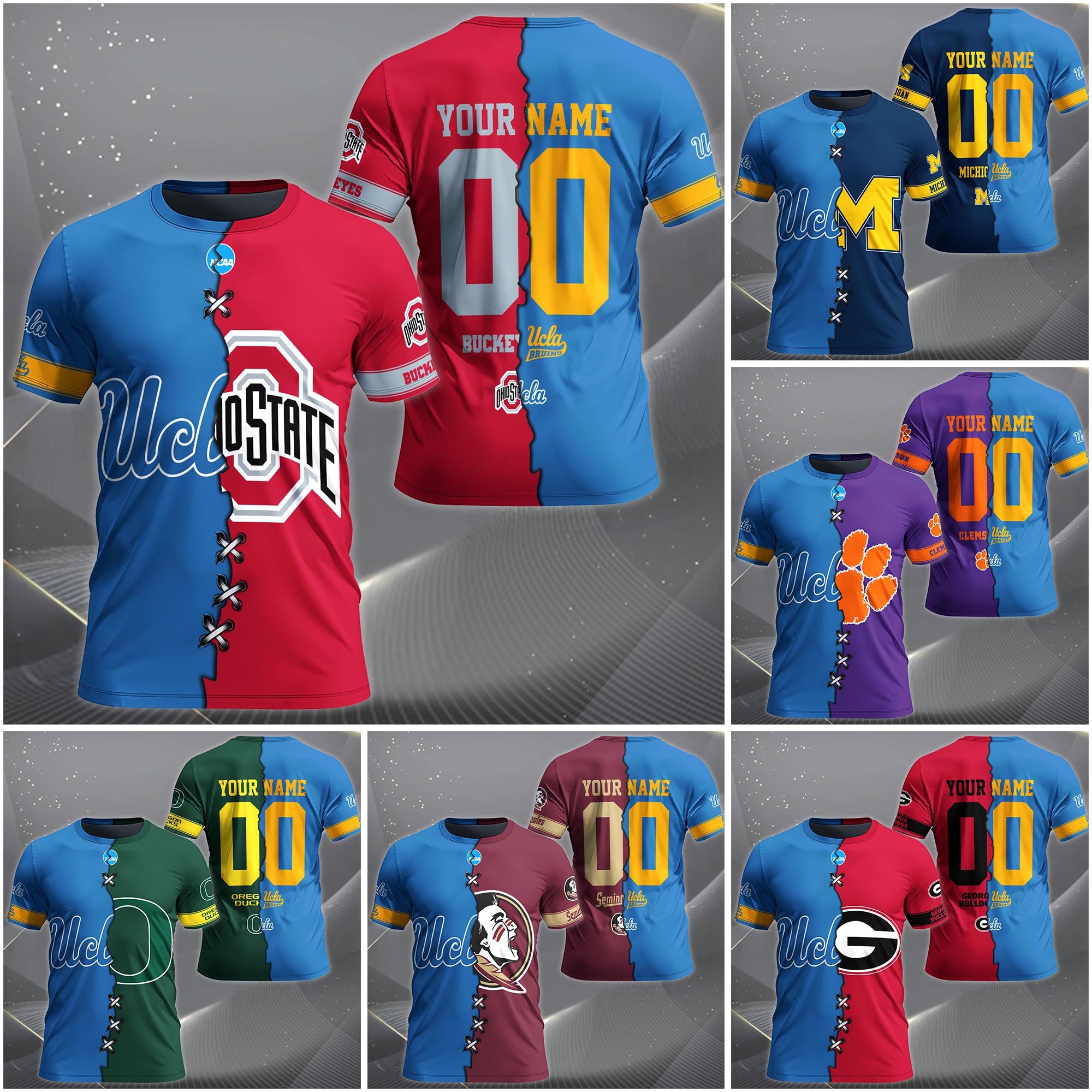 UCLA Bruins House Divided T-Shirt Custom Name 2025 Version, Year And Team, Sport Shirts For Fan