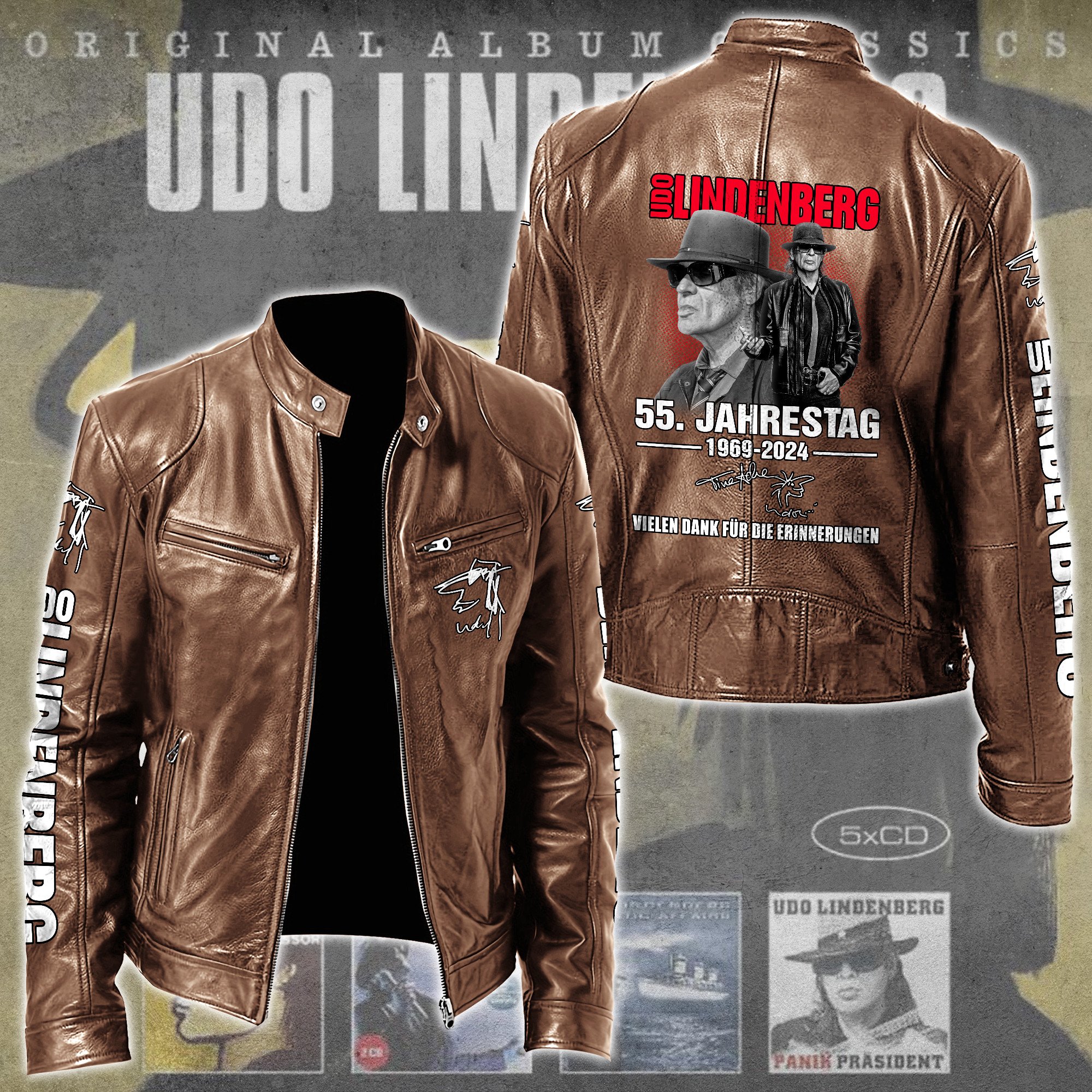Udo Lindenberg Music Leather Bomber Jacket