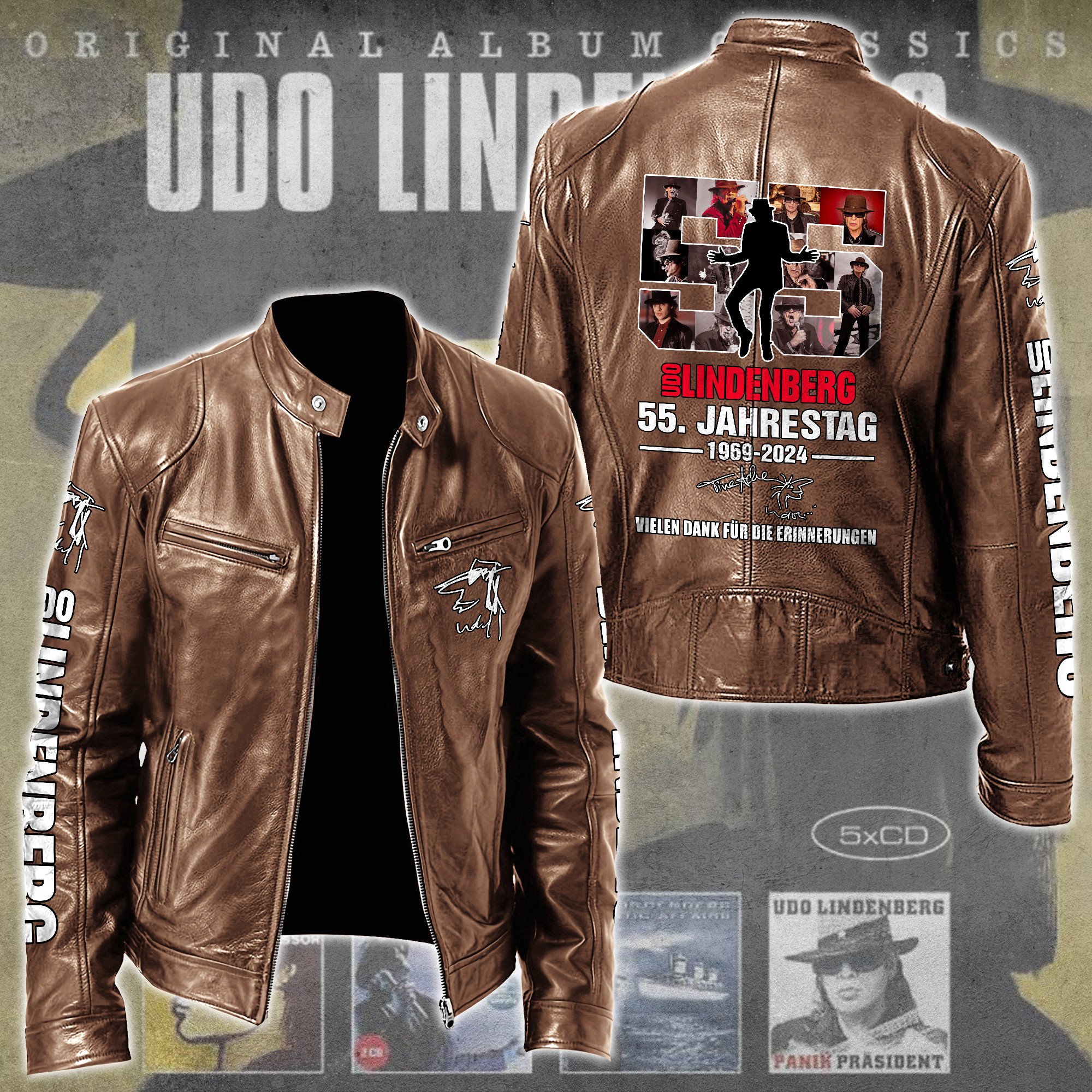 Udo Lindenberg Music Leather Bomber Jacket
