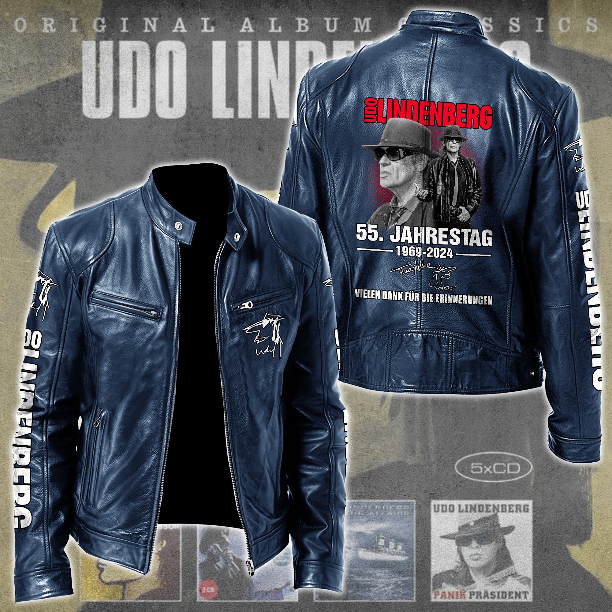 Udo Lindenberg Music Leather Bomber Jacket