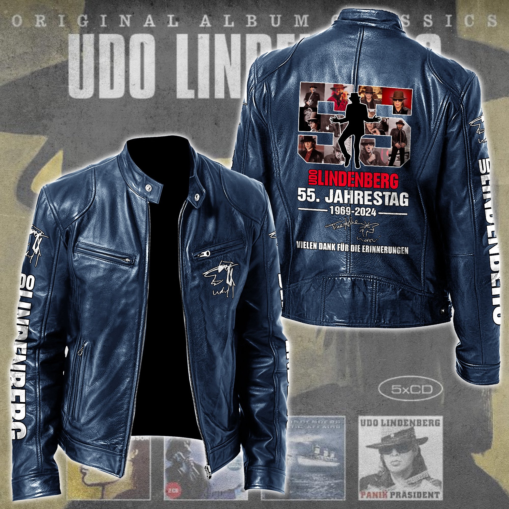 Udo Lindenberg Music Leather Bomber Jacket