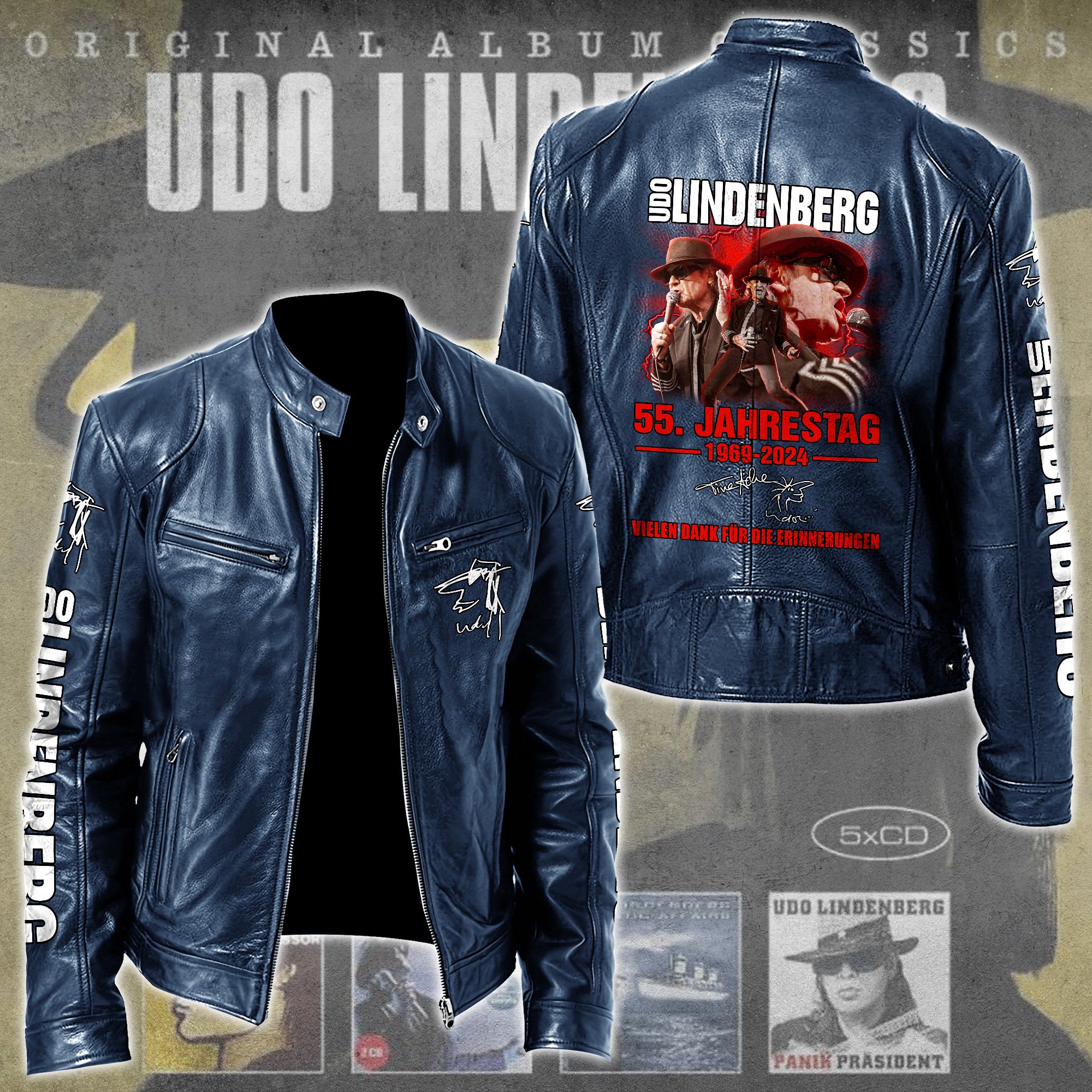 Udo Lindenberg Music Leather Bomber Jacket