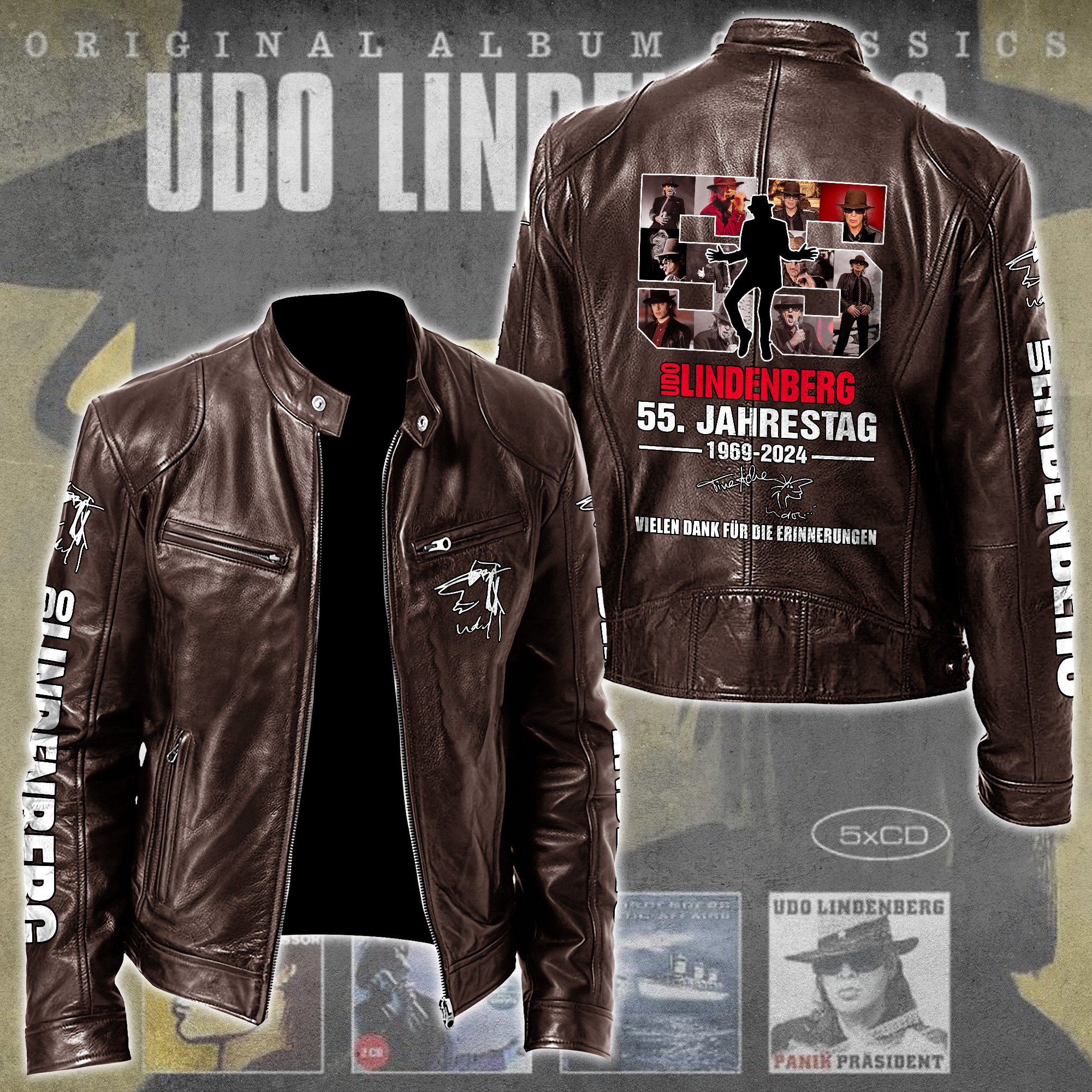 Udo Lindenberg Music Leather Bomber Jacket