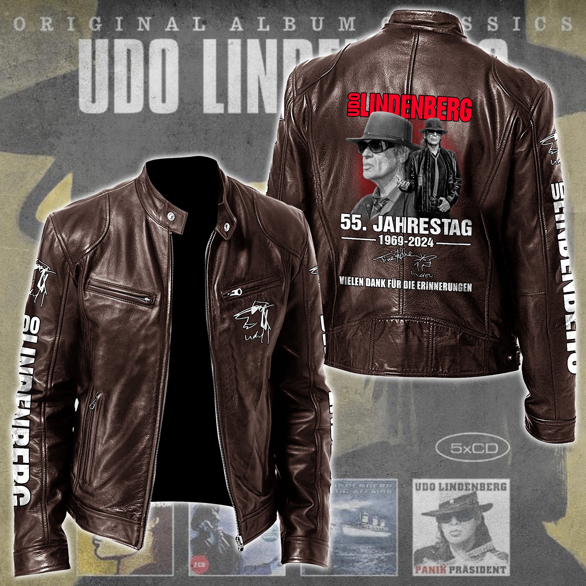 Udo Lindenberg Music Leather Bomber Jacket