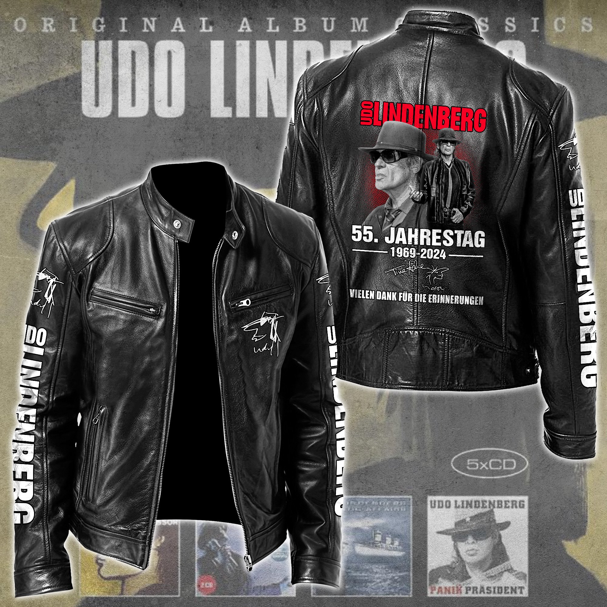 Udo Lindenberg Music Leather Bomber Jacket