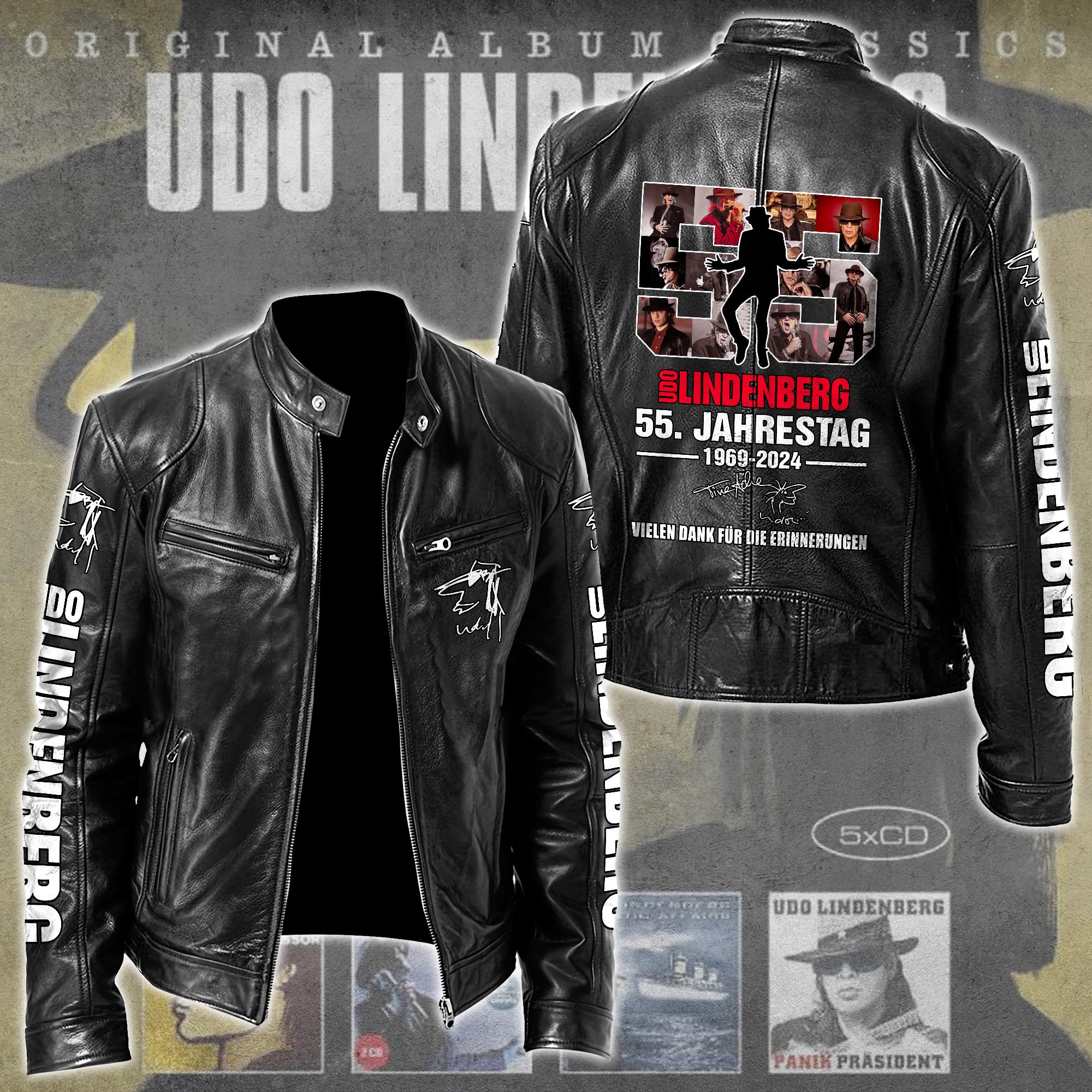 Udo Lindenberg Music Leather Bomber Jacket