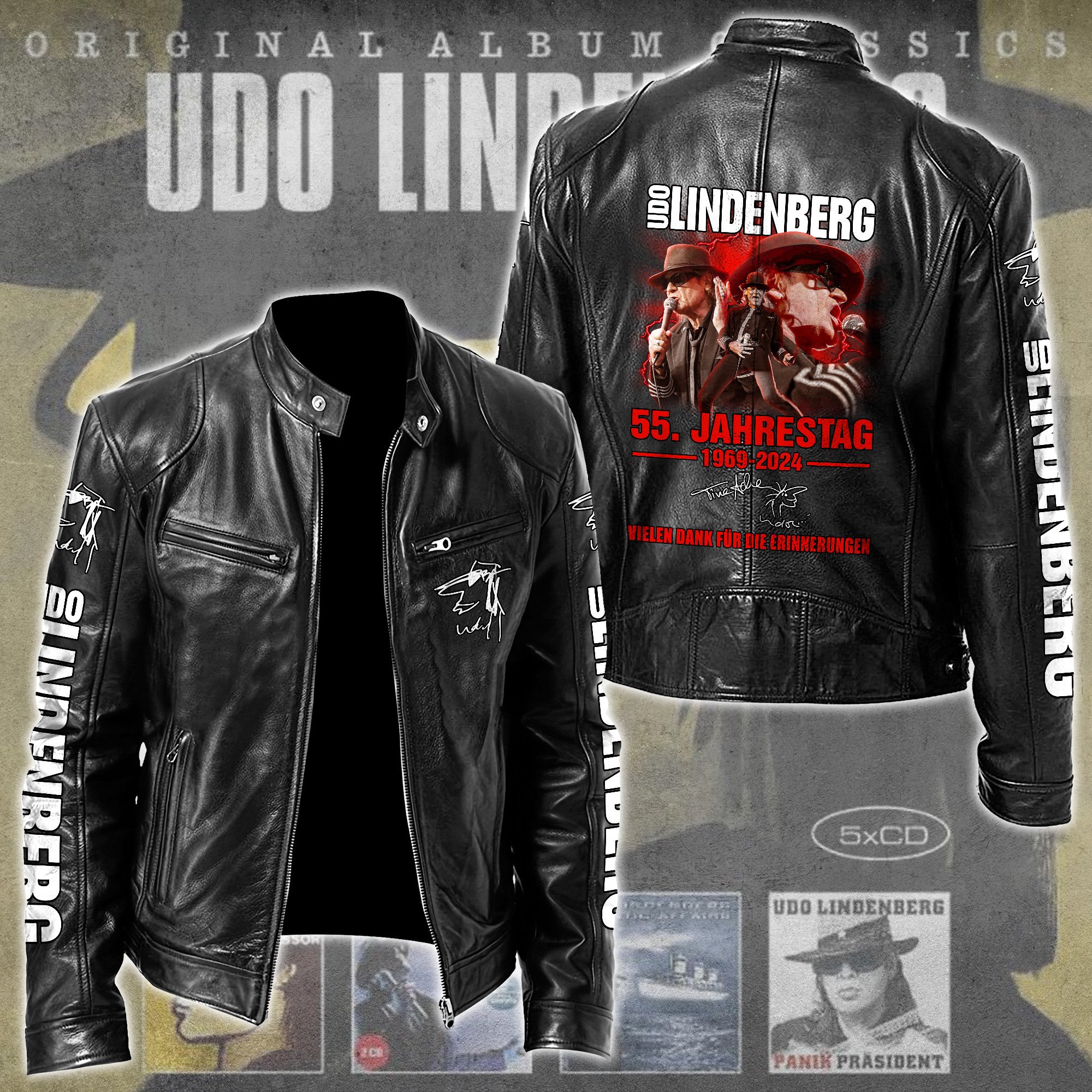 Udo Lindenberg Music Leather Bomber Jacket