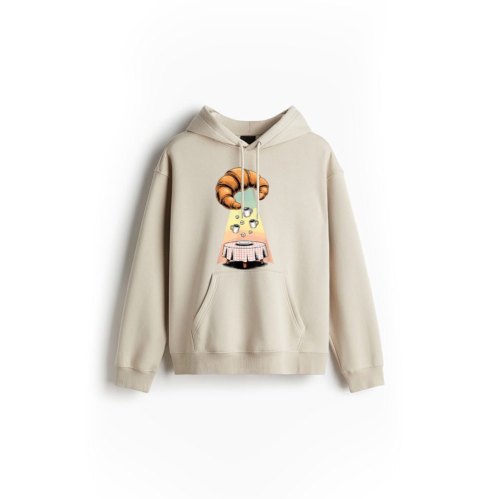 UFO Croissant Coffee Caffeine Croissants Hoodie