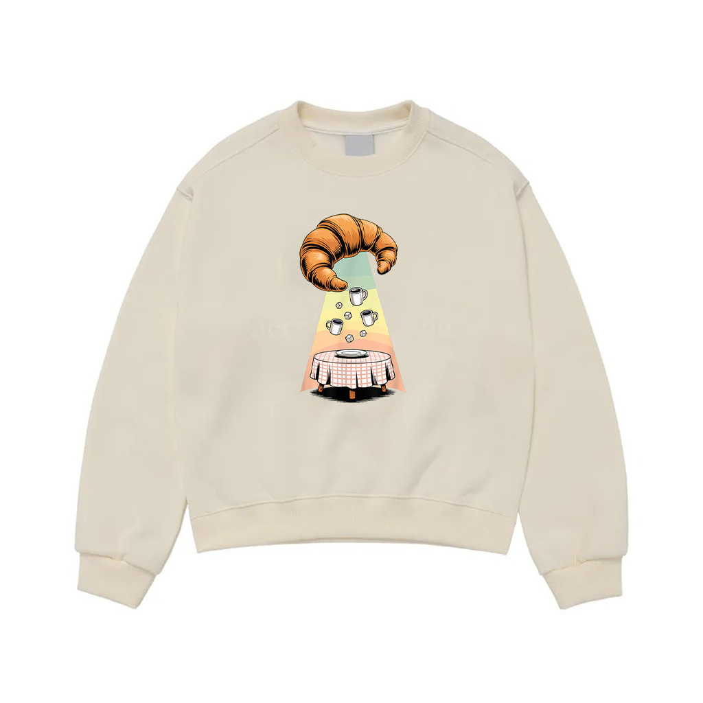 UFO Croissant Coffee Caffeine Croissants Sweatshirt